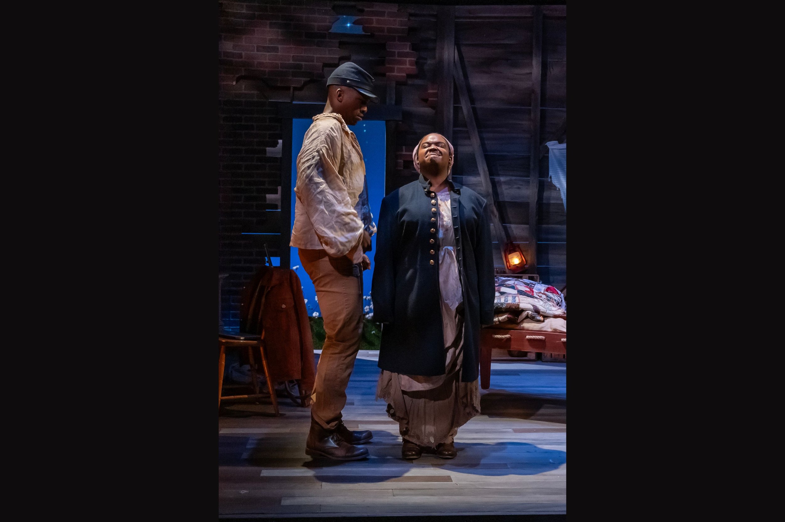   Joel Ashur as Abner and Deidre Staples as Sara in Mosaic Theater’s production of  Confederates  by Dominique Morisseau. Photo by Chris Banks.  