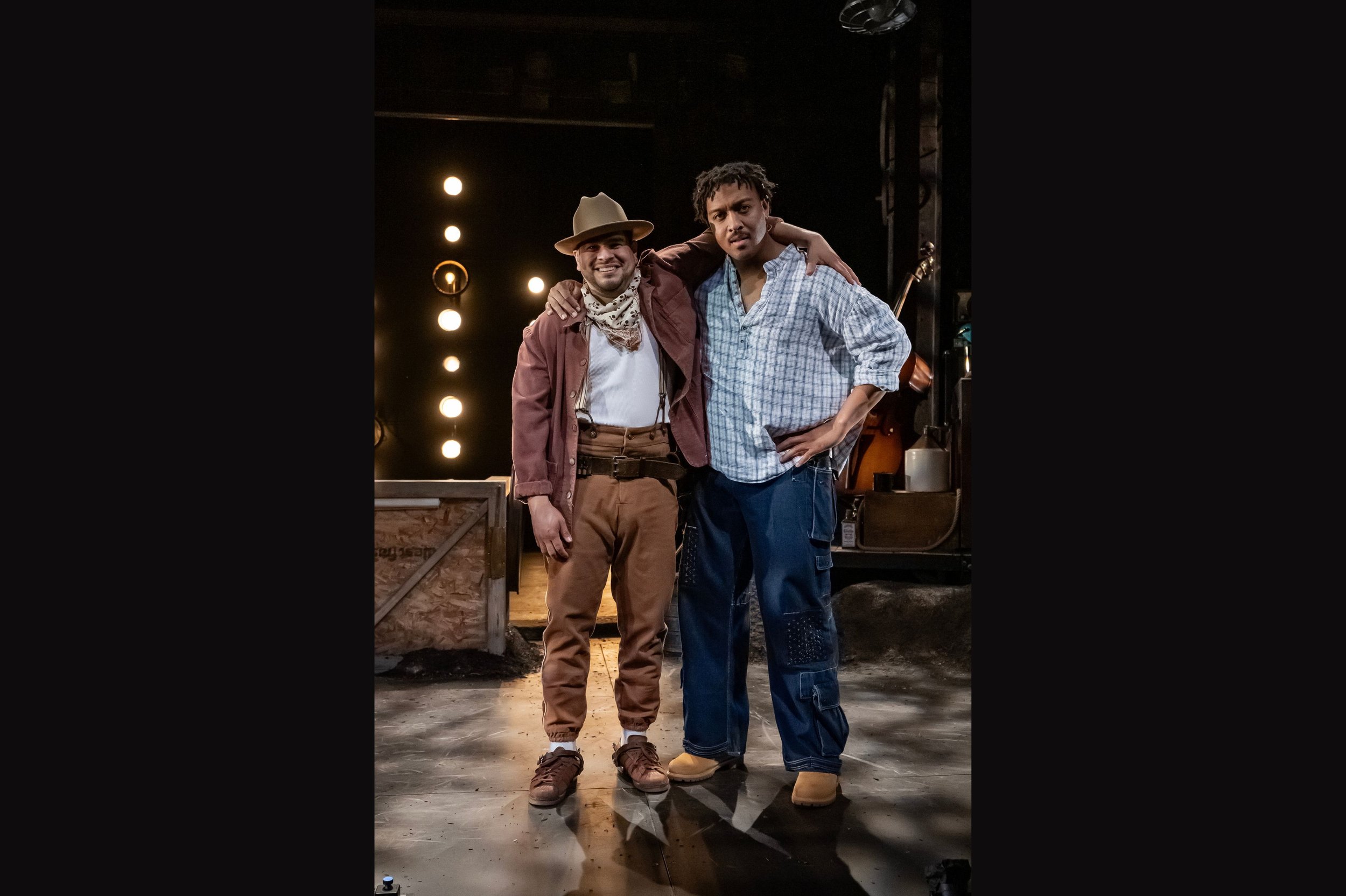  Brian Quijada and Nygel D. Robinson in Mosaic Theater’s Production of  Mexodus . Photo by Chris Banks. 