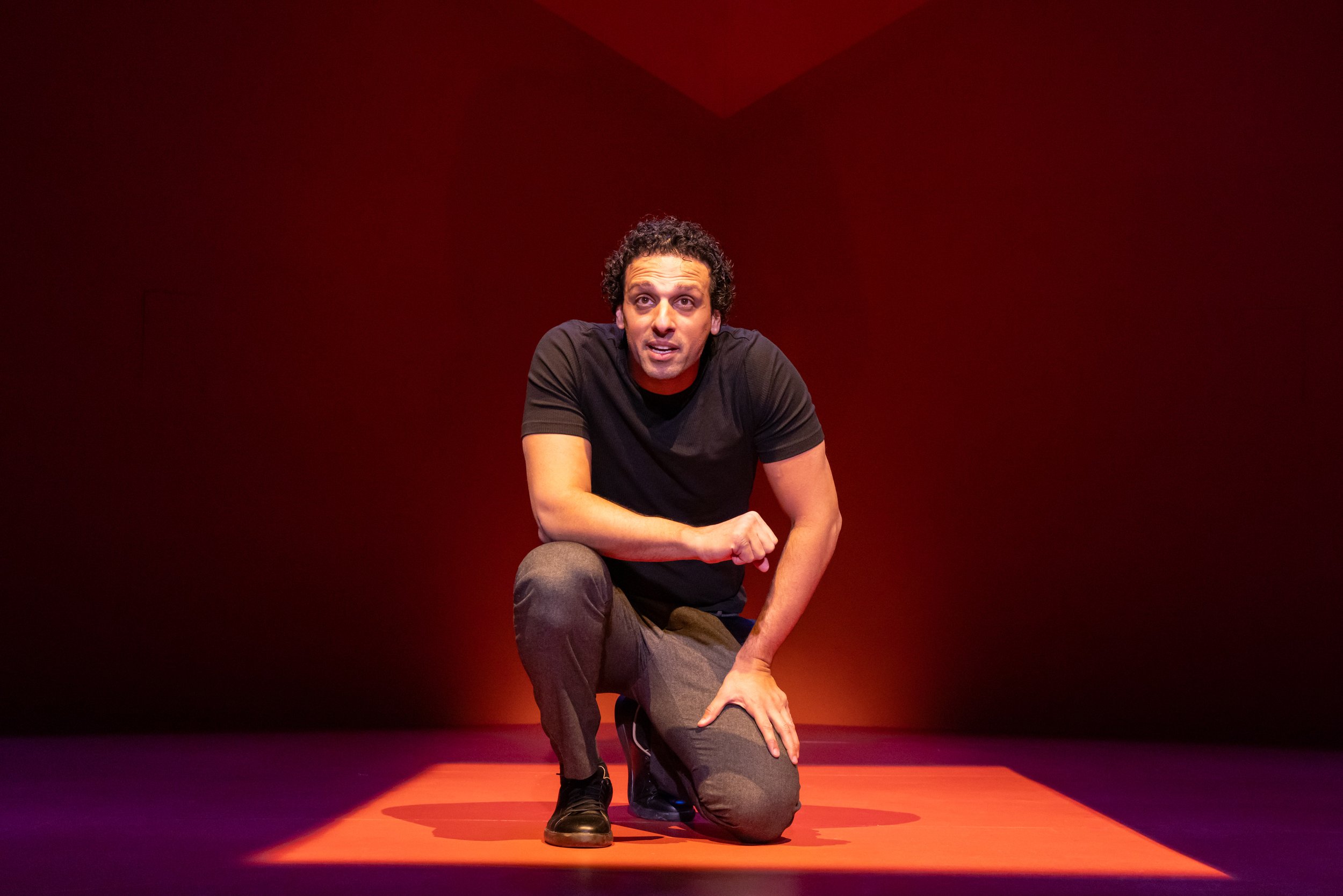 Ari’el Stachel in Theater J and Mosaic Theater’s co-production of Out Of Character. Photo by Ryan Maxwell.