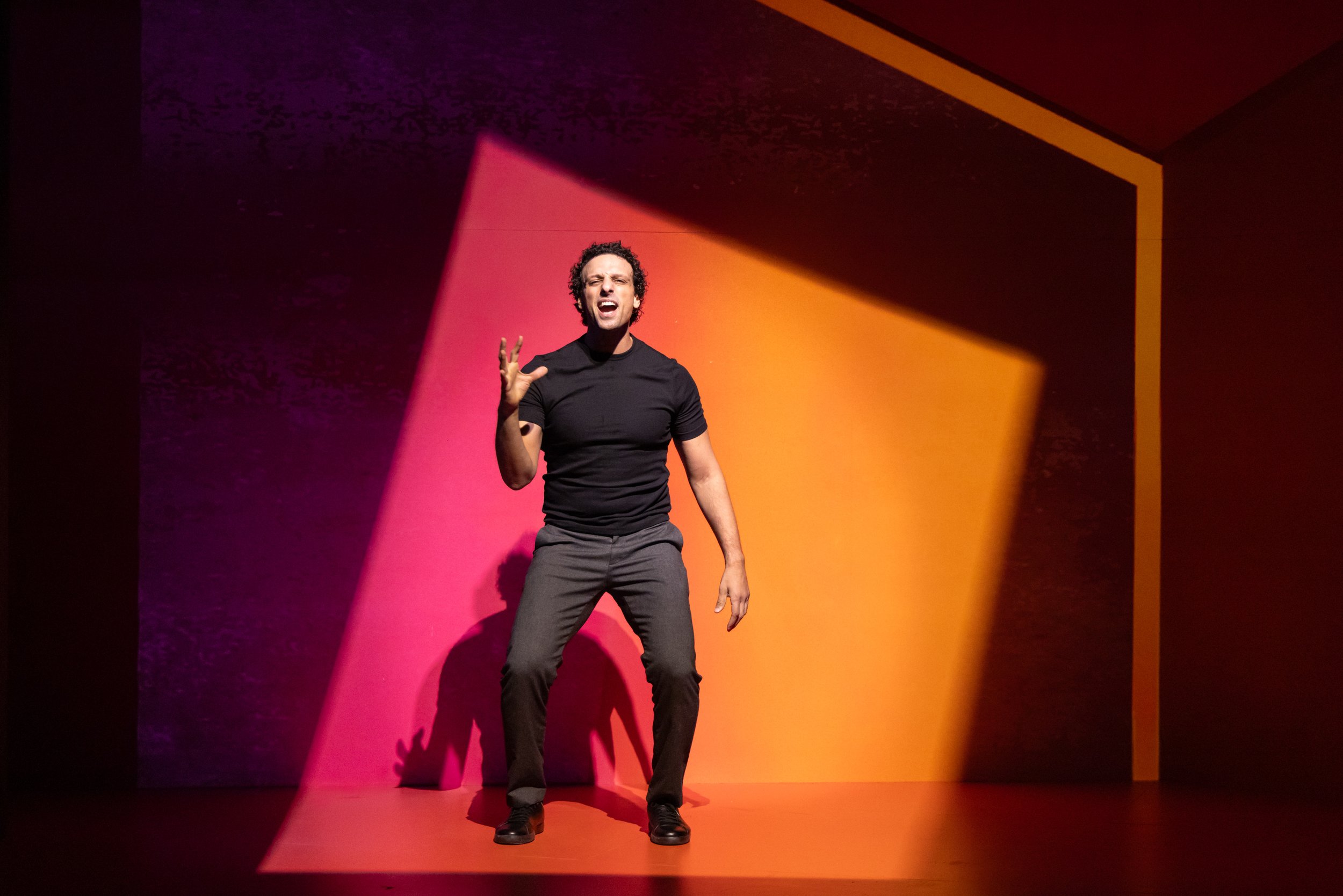 Ari’el Stachel in Theater J and Mosaic Theater’s co-production of Out Of Character. Photo by Ryan Maxwell.