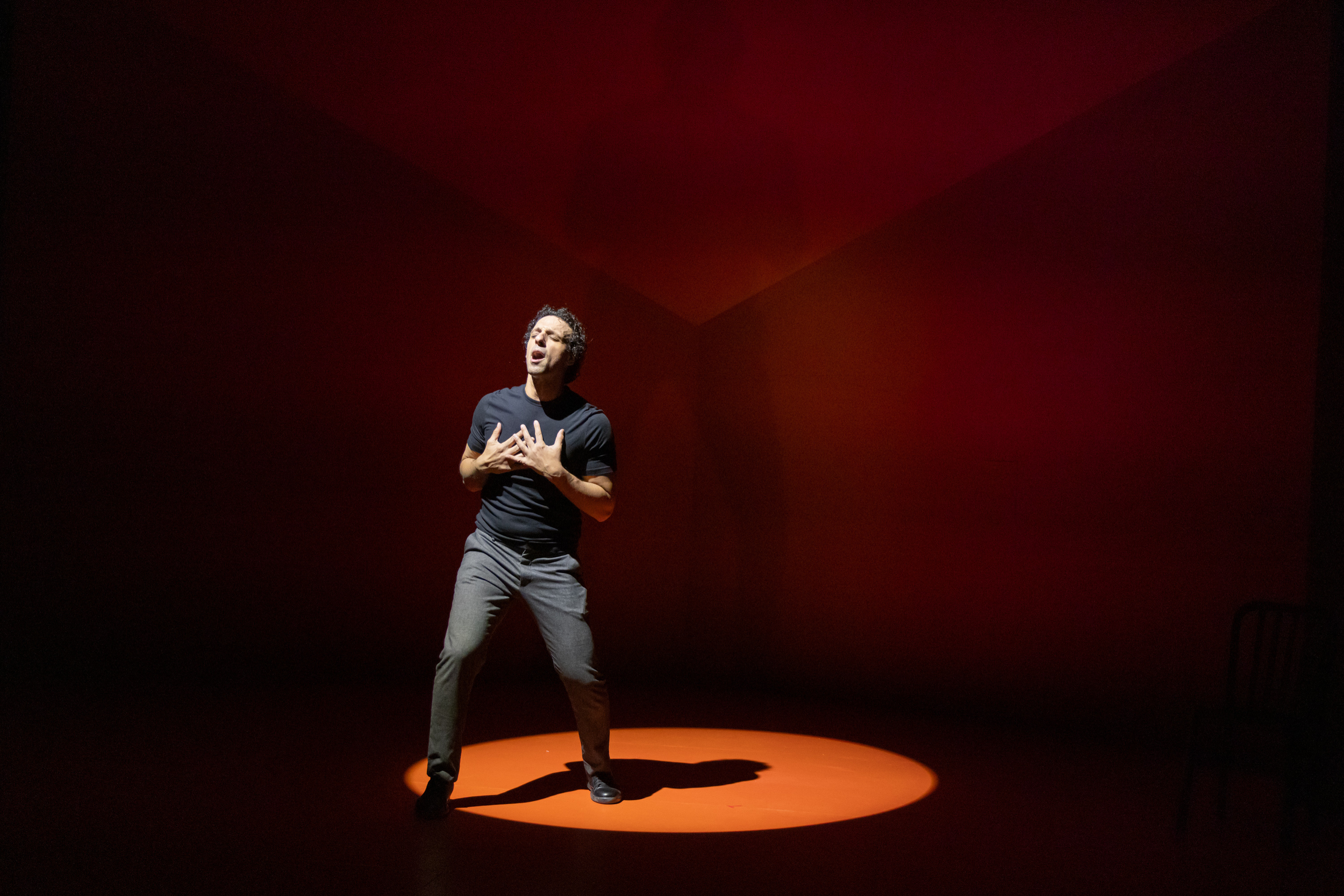 Ari’el Stachel in Theater J and Mosaic Theater’s co-production of Out Of Character. Photo by Ryan Maxwell.