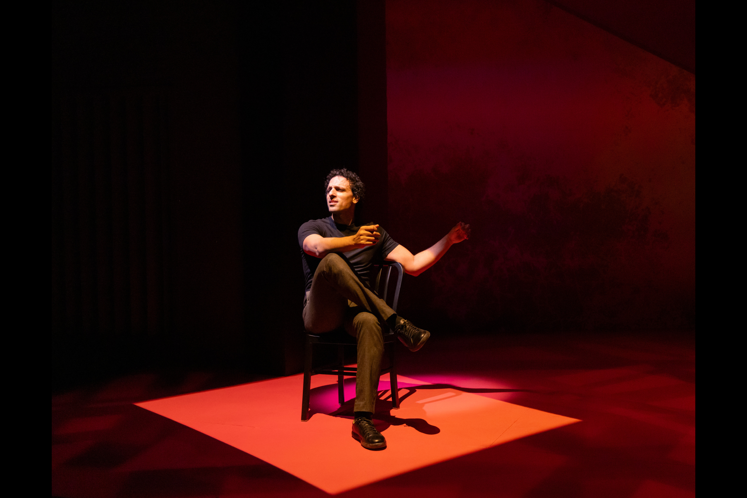 Ari’el Stachel in Theater J and Mosaic Theater’s co-production of Out Of Character. Photo by Ryan Maxwell.
