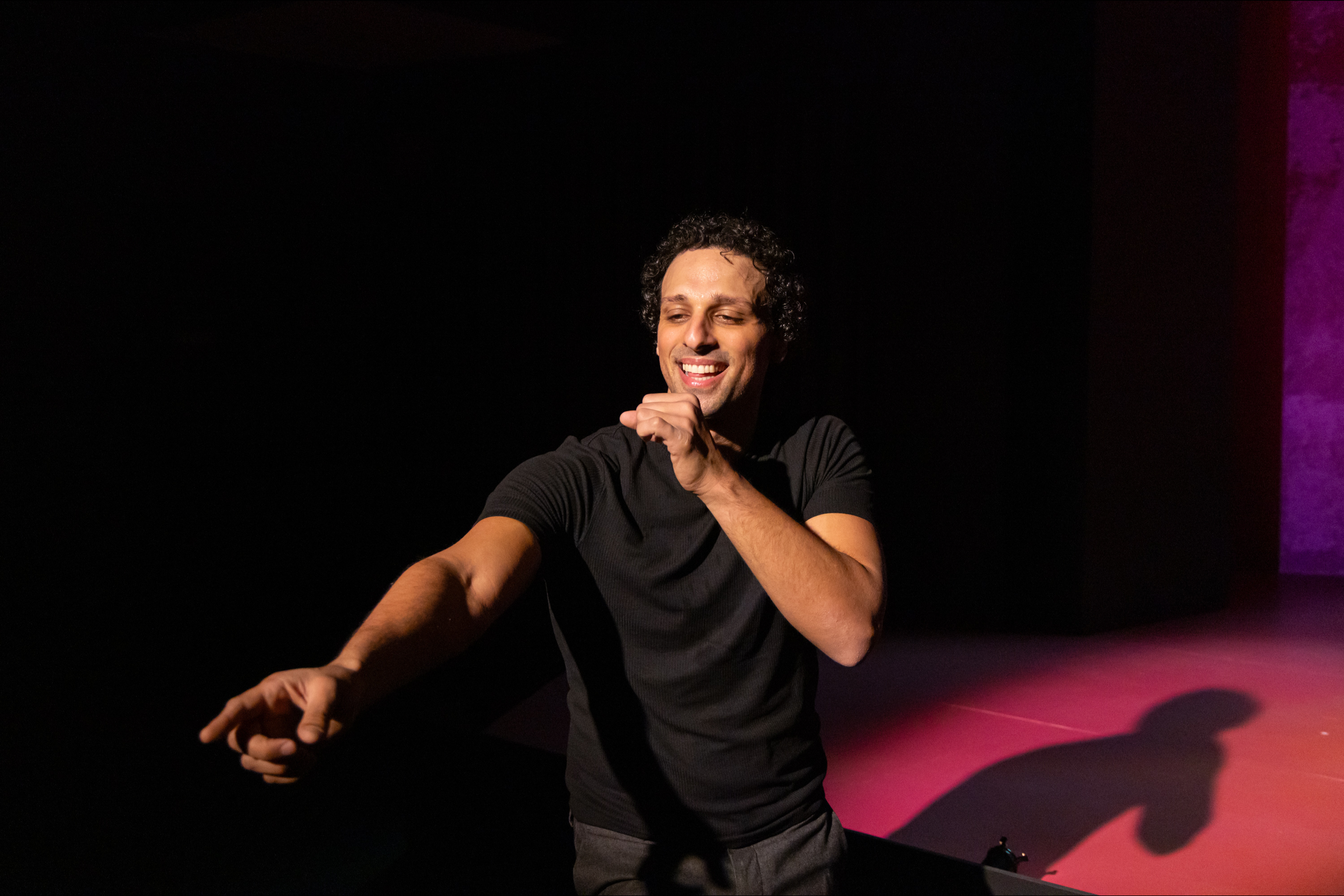 Ari’el Stachel in Theater J and Mosaic Theater’s co-production of Out Of Character. Photo by Ryan Maxwell.