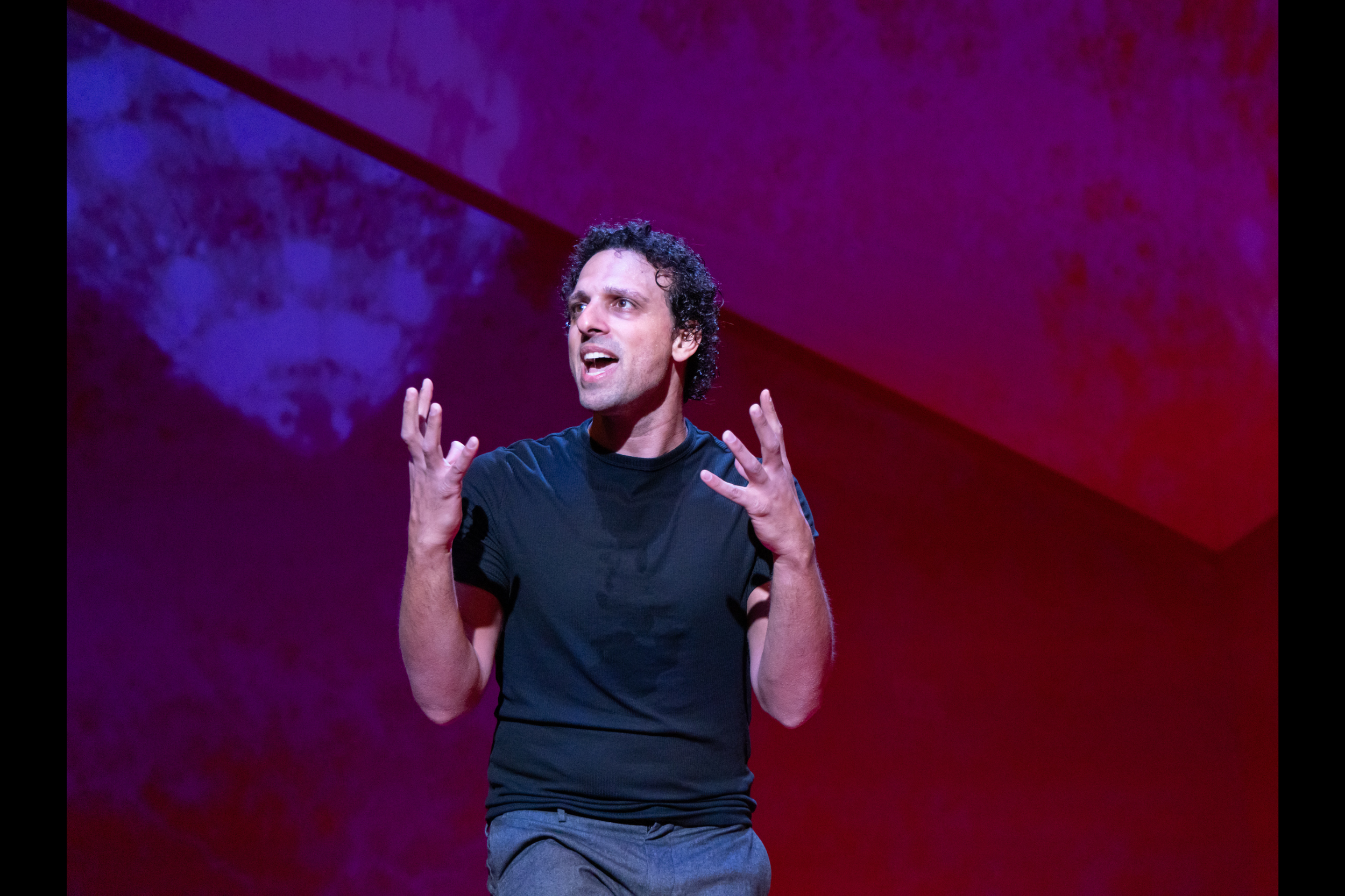 Ari’el Stachel in Theater J and Mosaic Theater’s co-production of Out Of Character. Photo by Ryan Maxwell.