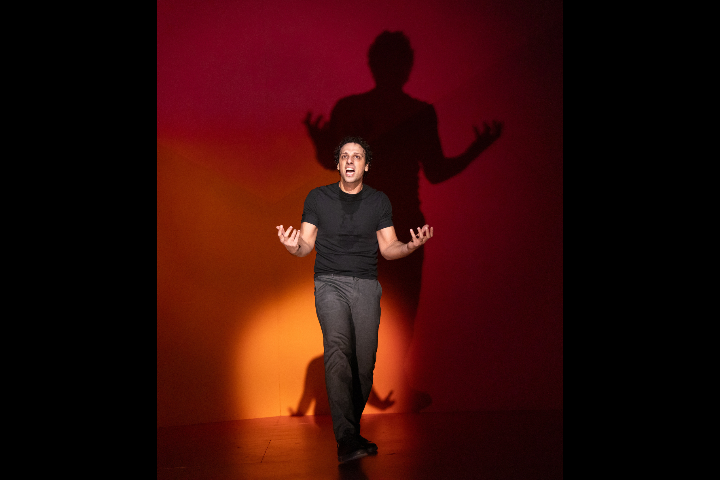 Ari’el Stachel in Theater J and Mosaic Theater’s co-production of Out Of Character. Photo by Ryan Maxwell.