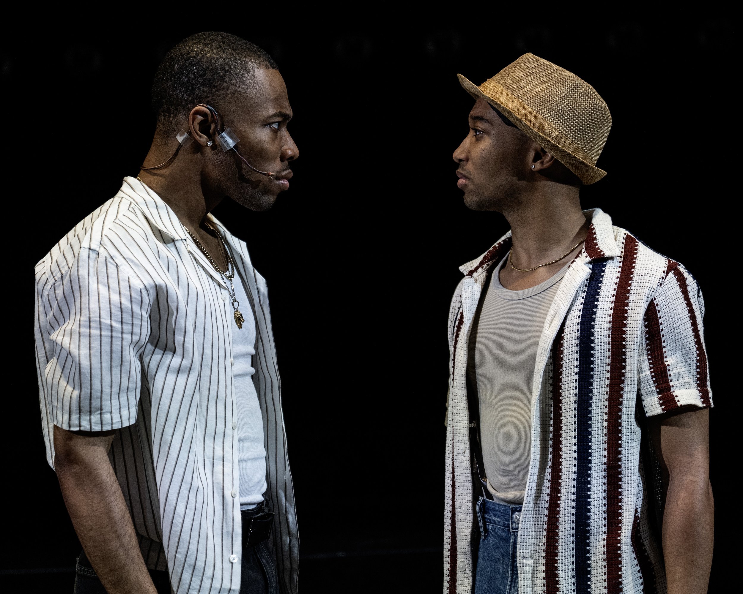  Michael Bahsil-Cook as Young John (left) and Christian Emmanuel as Emmett Till (right). Photo by Teresa Castracane Photography.  