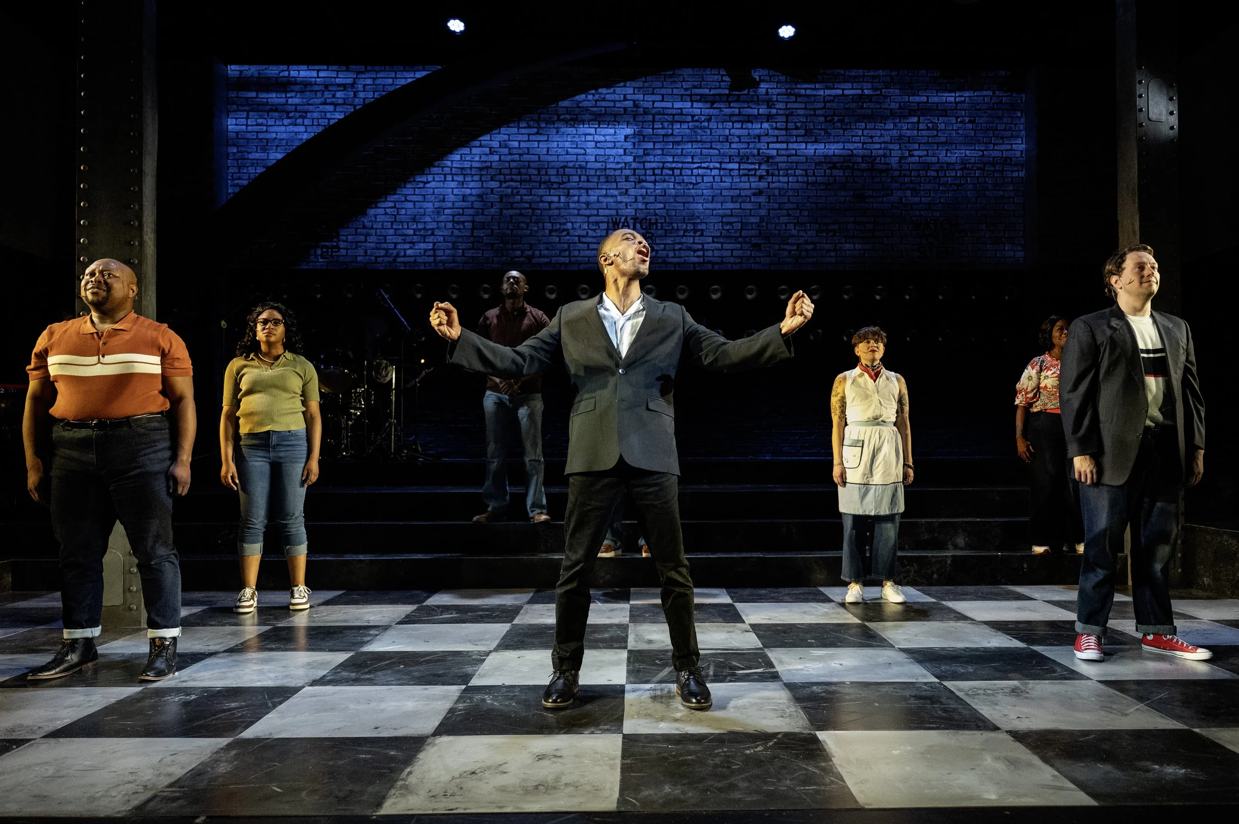  Michael Bahsil-Cook as Young John (center) with the cast of  Young John Lewis: Prodigy of Protest . Photo by Teresa Castracane Photography. 