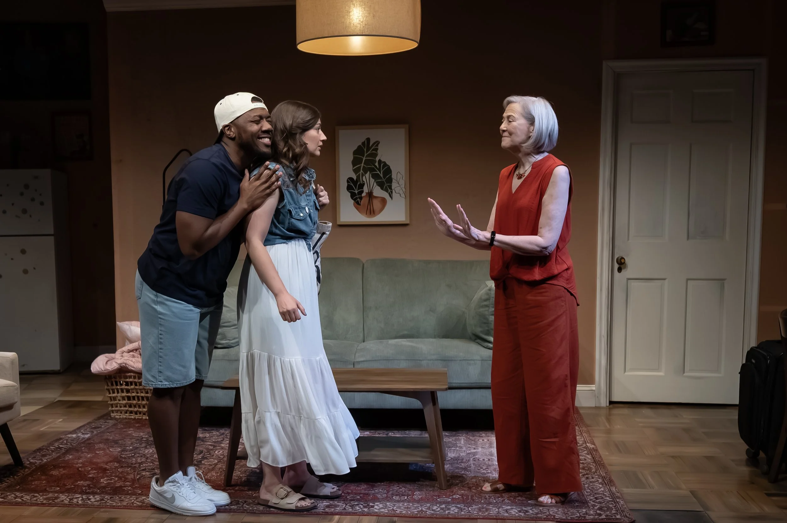  Jonathan Del Palmer, Zoe Walpole, and Kim Schraf in Mosaic Theater’s production of  Precarious  by Steph Del Rosso. Photo by Chris Banks. 