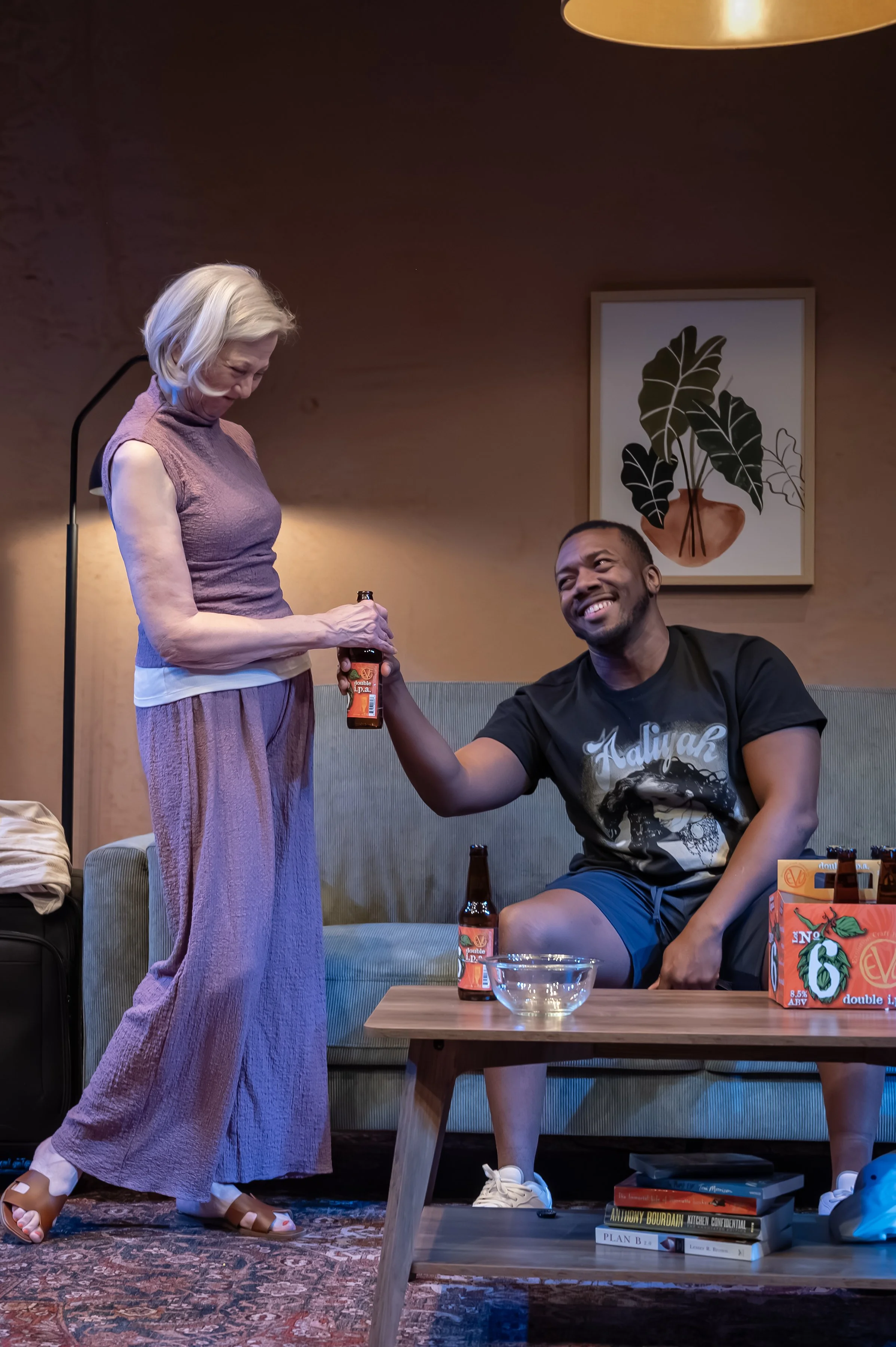  Kim Schraf and Jonathan Del Palmer in Mosaic Theater’s production of  Precarious  by Steph Del Rosso. Photo by Chris Banks. 