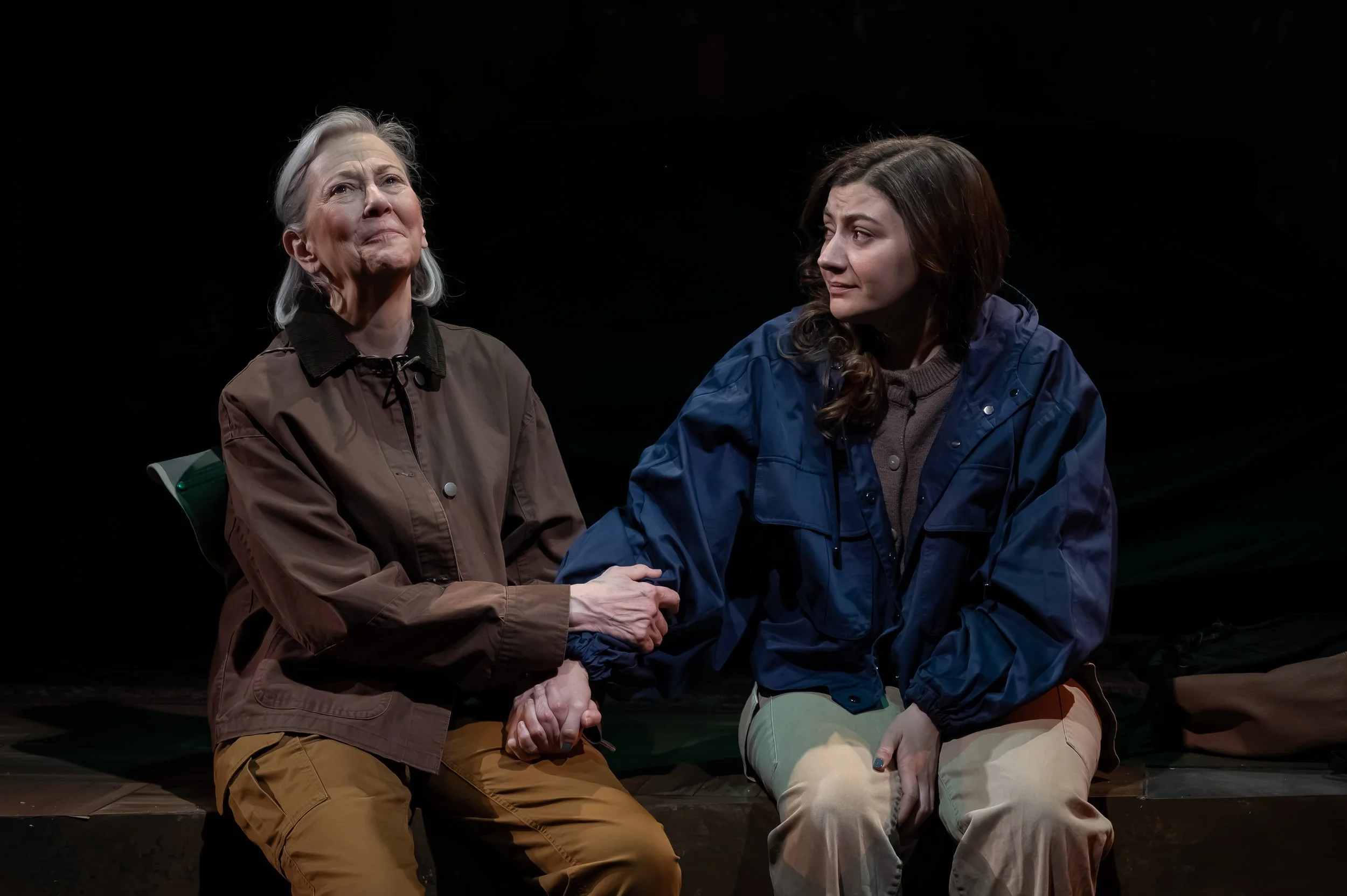  Kim Schraf and Zoe Walpole in Mosaic Theater’s production of  Precarious  by Steph Del Rosso. Photo by Chris Banks. 