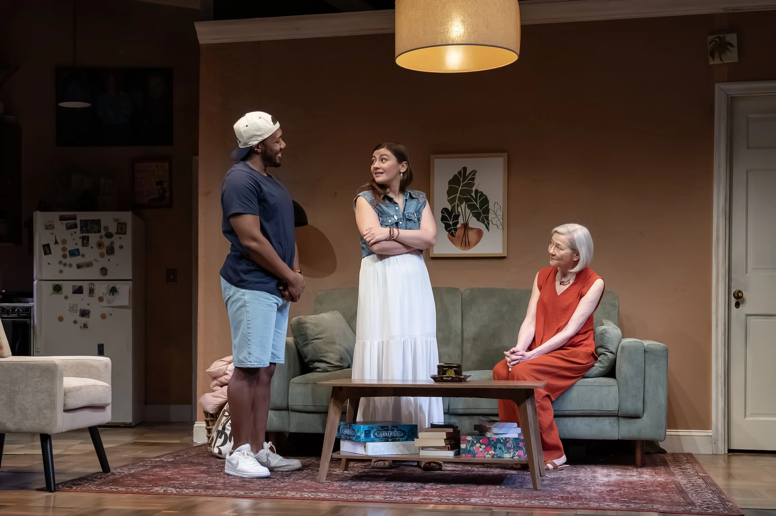  Jonathan Del Palmer, Zoe Walpole, and Kim Schraf in Mosaic Theater’s production of  Precarious  by Steph Del Rosso. Photo by Chris Banks. 