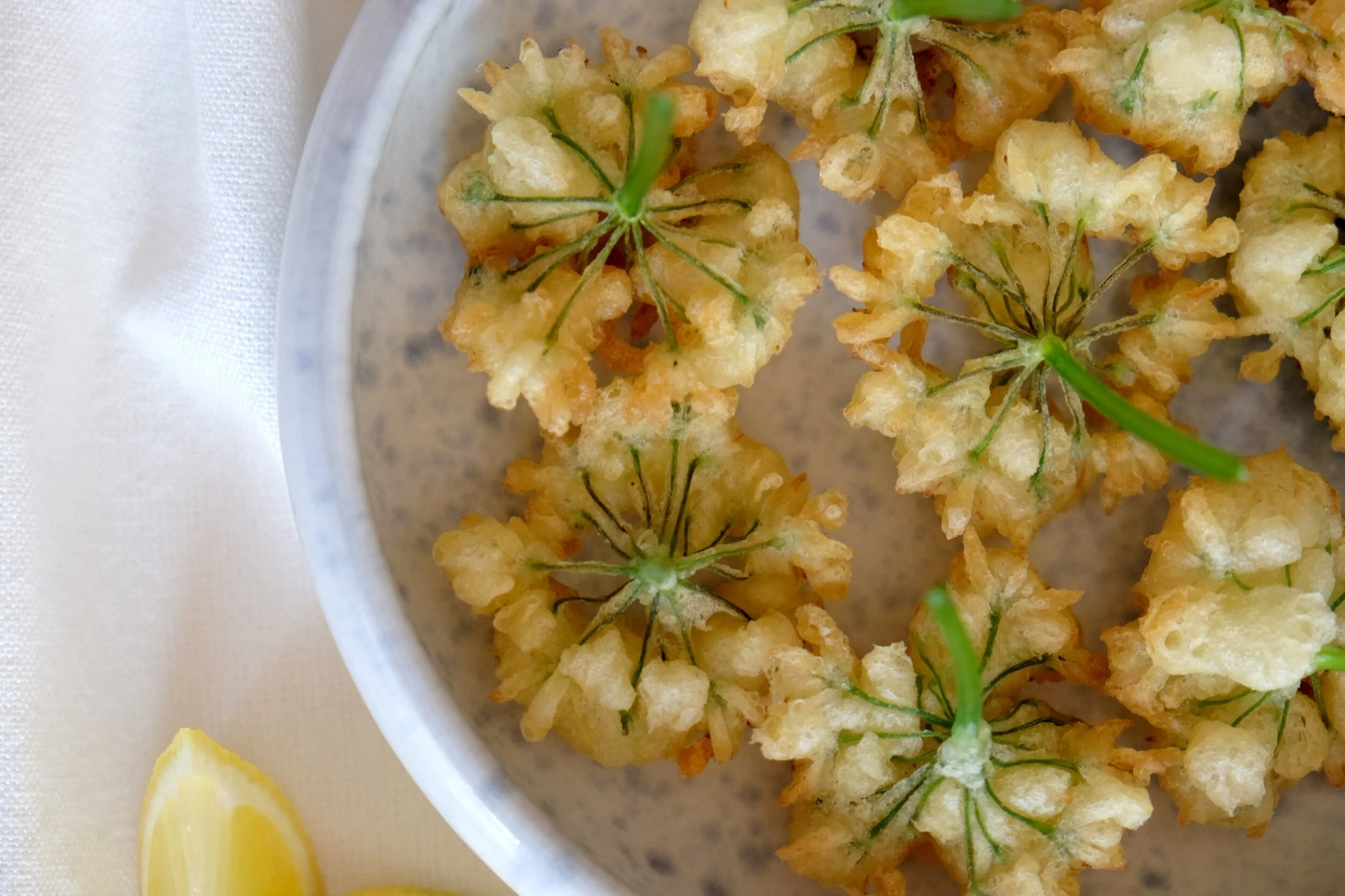 DEEP FRIED WILD GARLIC FLOWERS