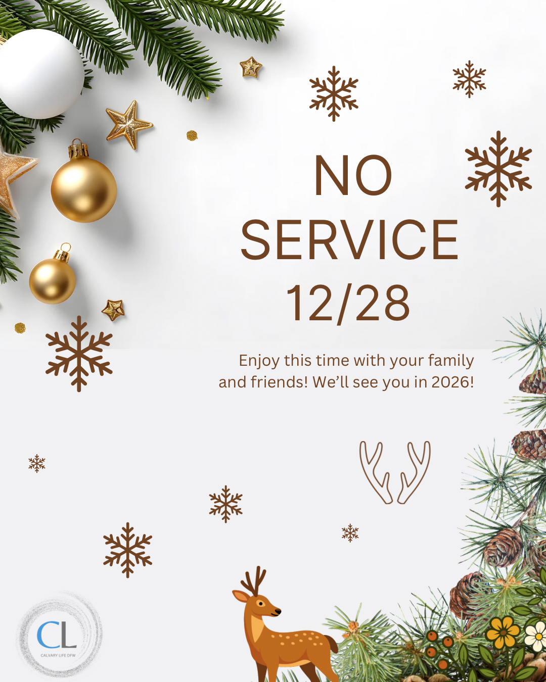 NO SERVICE ON 12/28
