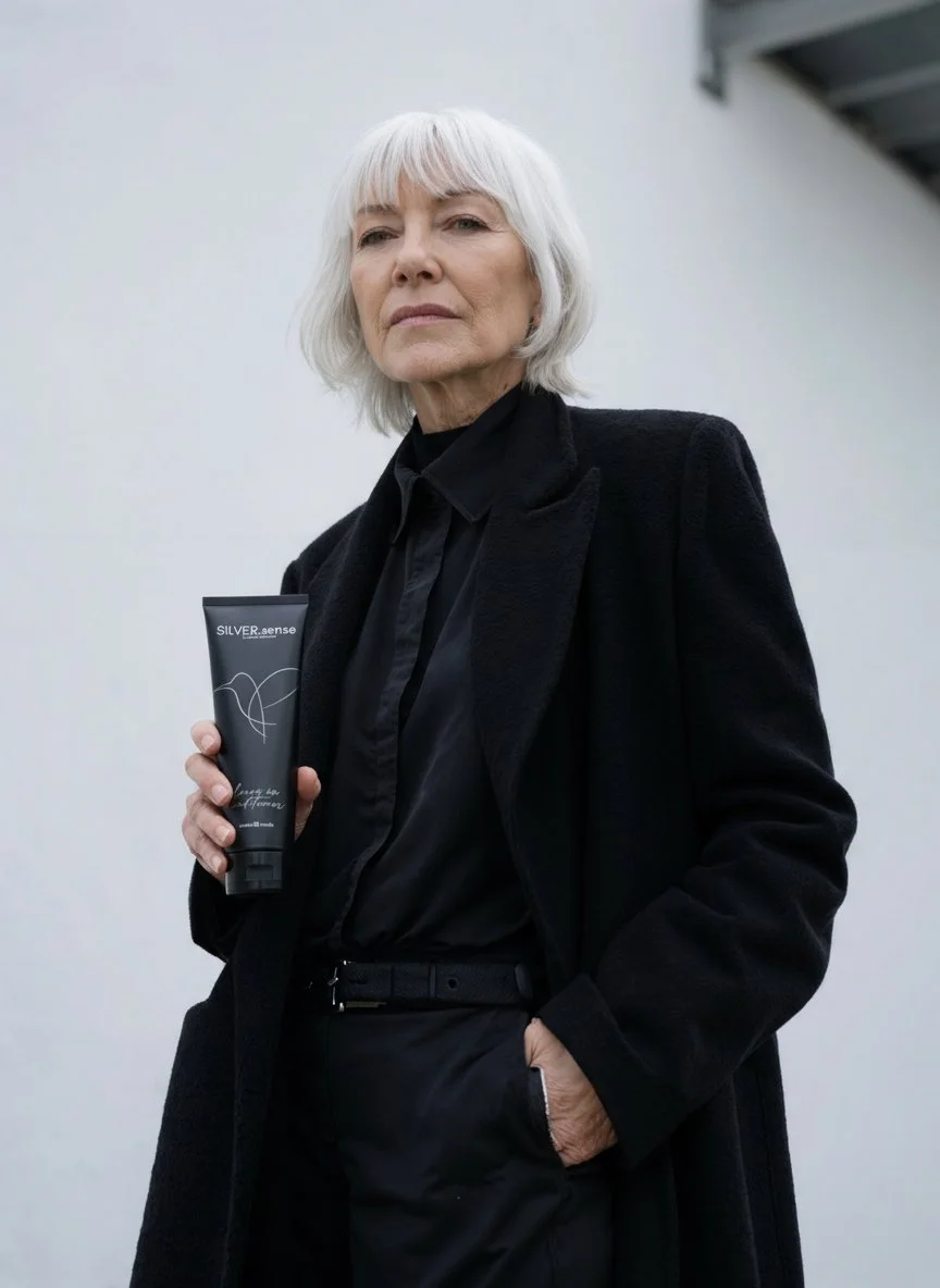 SILVER.sense Haarpflege von Martin Dürrenmatt ► Model mit Leave in Conditioner • Shampoo • Graues, weisses + blondiertes Haar • Vorteile entdecken.