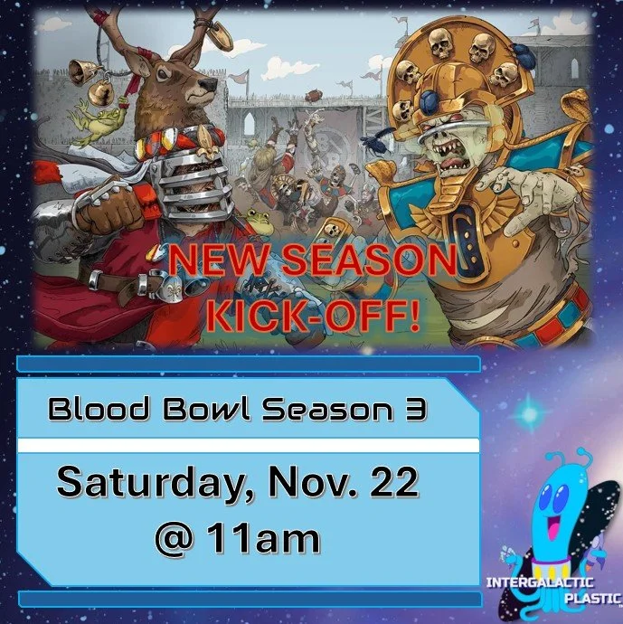 IGP is kicking off Season 3 of Blood Bowl. Come on by for a pick-up game, build some models, and learn the new rules with us! Free Event. New and veteran players welcome!  #lakelandfl #bloodbowl #warhammer