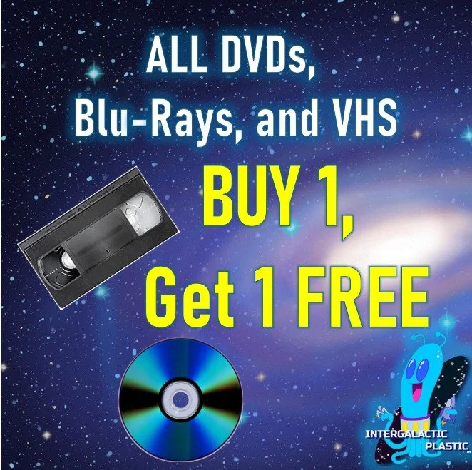 BIG SALE ON MOVIES! Buy 1, Get 1 Free on DVD, VHS, and Blu-rays! We have hundreds of titles! #lakelandfl