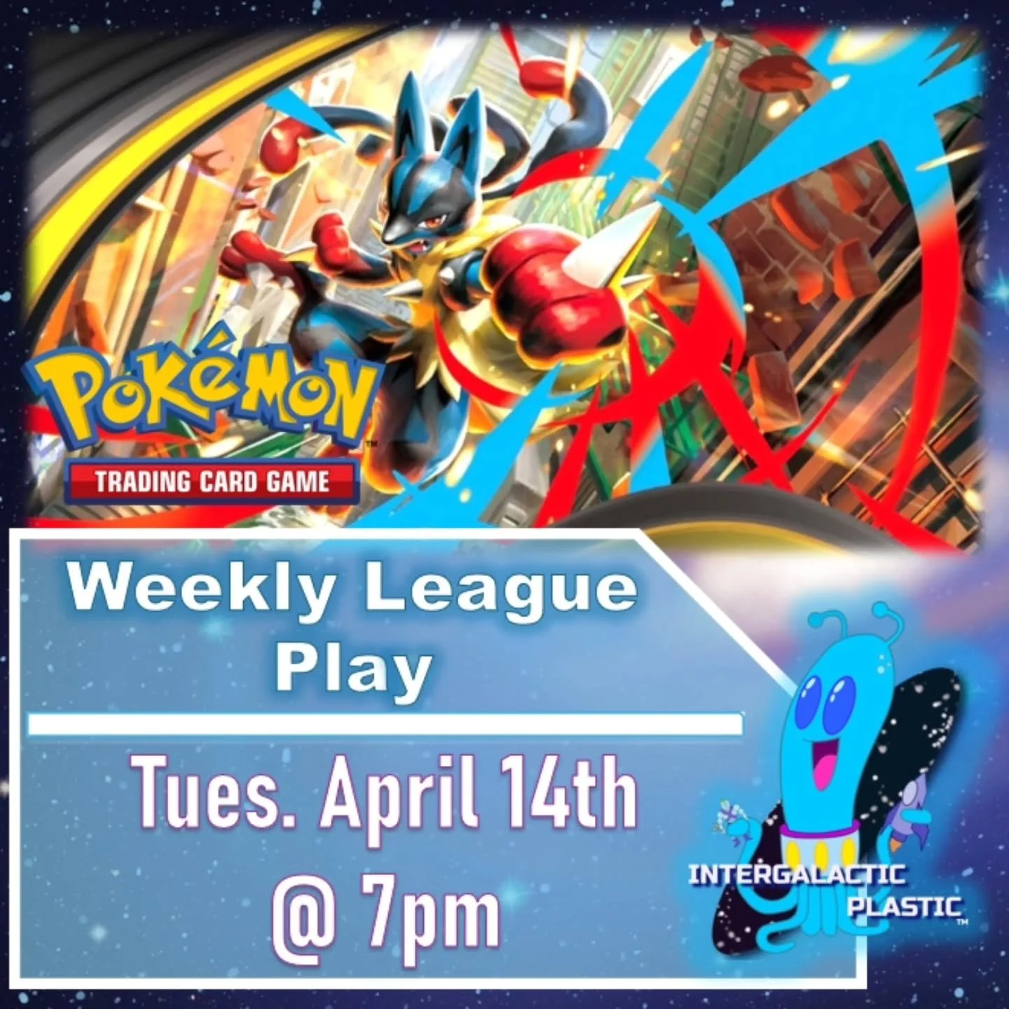 We're pleased to announce Pok&eacute;mon TCG Weekly League Play on Tuesday nights starting on April 14th! Join the conversation on our store's discord channel (link on website) #lakelandflorida
