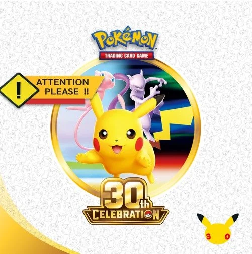 For those hoping to get your hands on the 30th Anniversary cards, The Pok&eacute;mon Company has instructed distributors to not ship any product out until today. That means we will likely not receive product until midday tomorrow. To be on the safe s