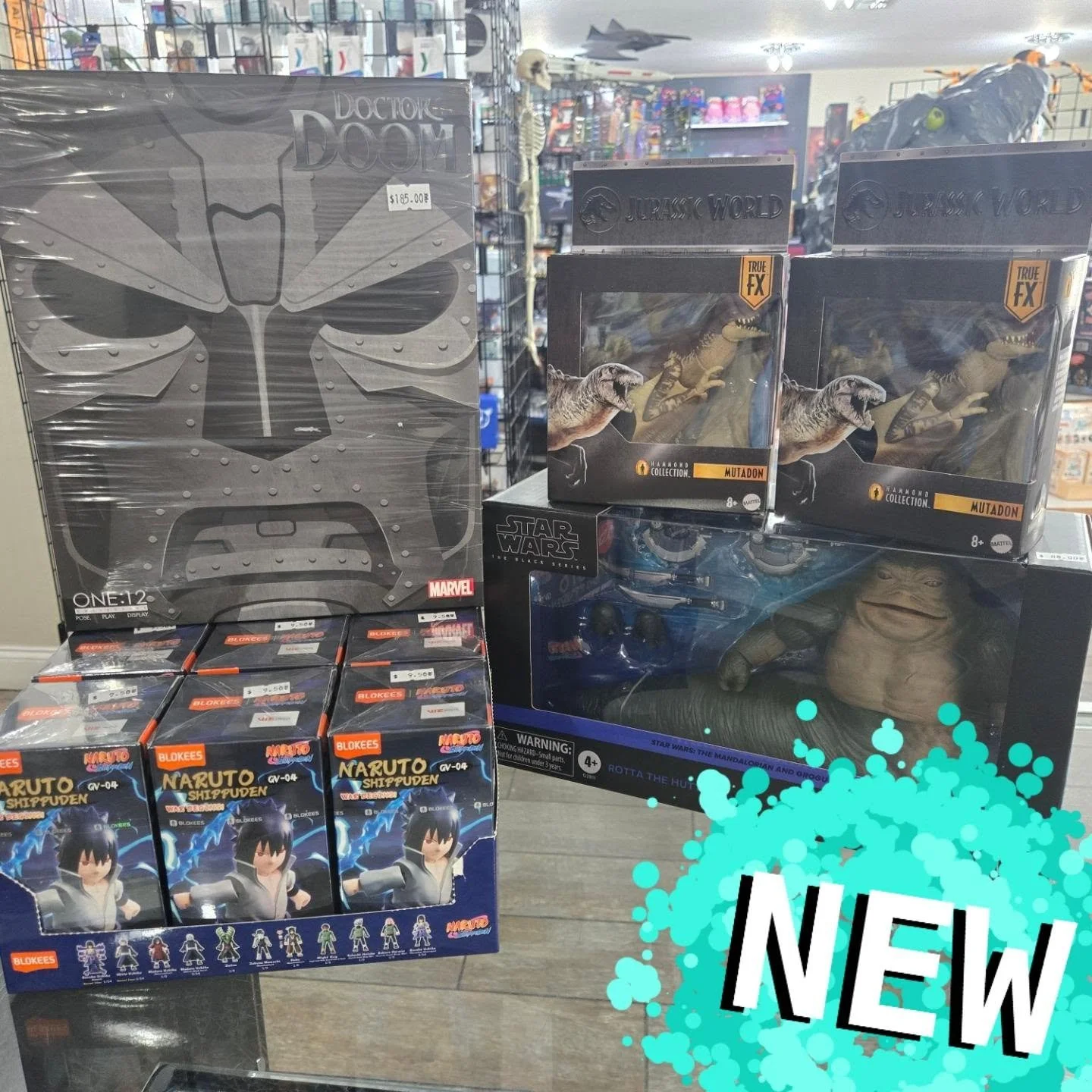 New stuff in today! STAR WARS, DOCTOR DOOM, JURASSIC WORLD, AND NARUTO!
