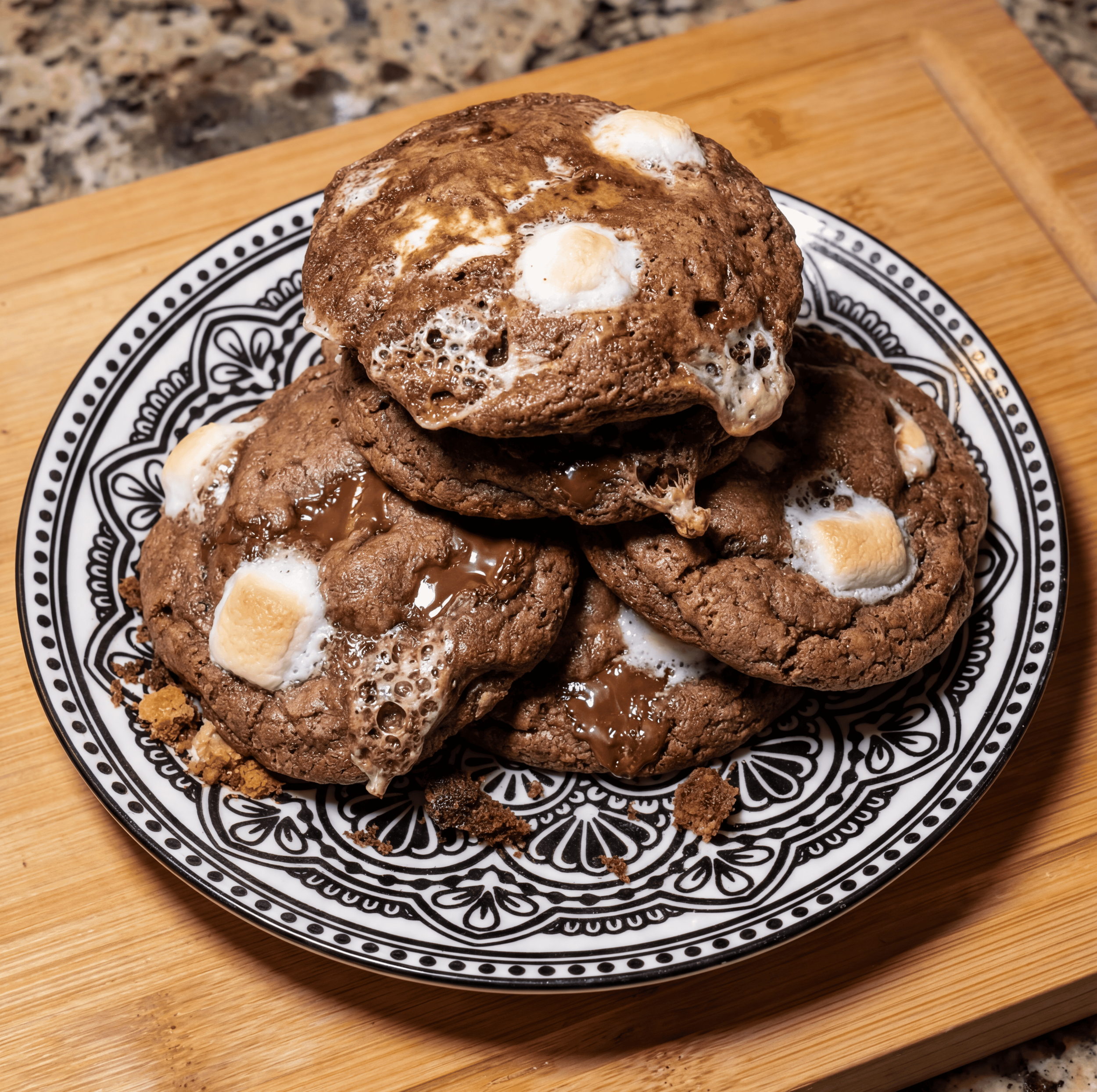 Hot Chocolate Marshmallow Caramel Cookies