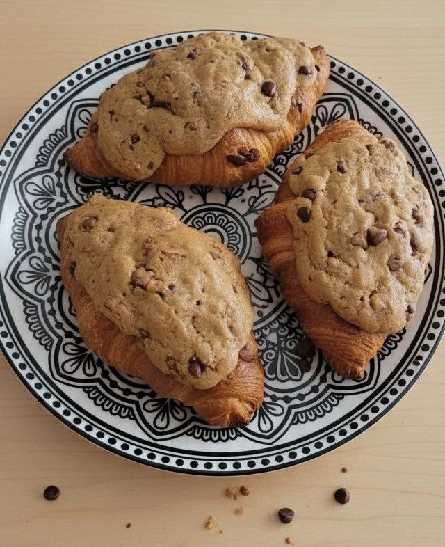 Brown Butter Chocolate Chip Pecan Cookie Croissants