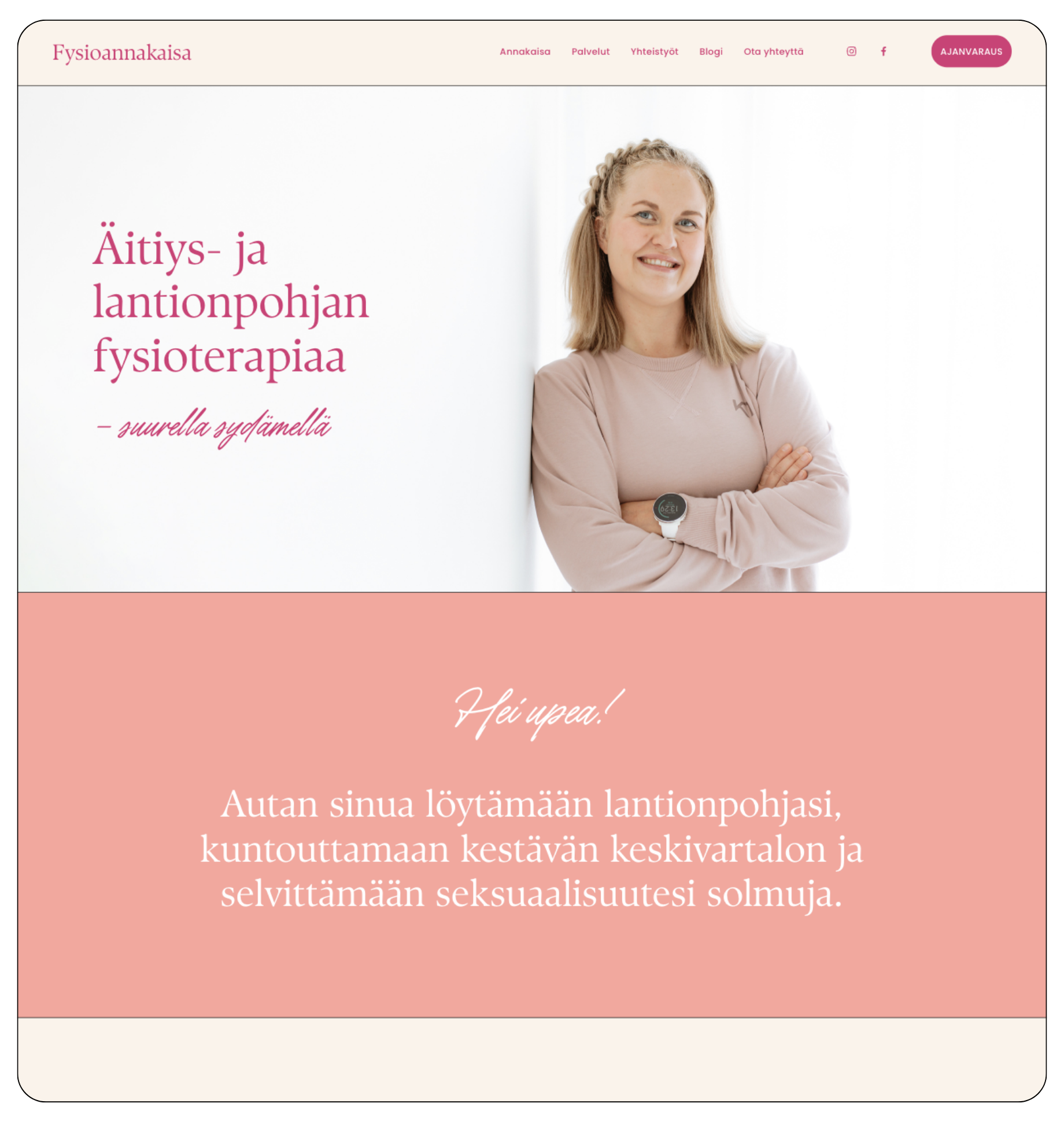 Fysioannakaisa nettisivut