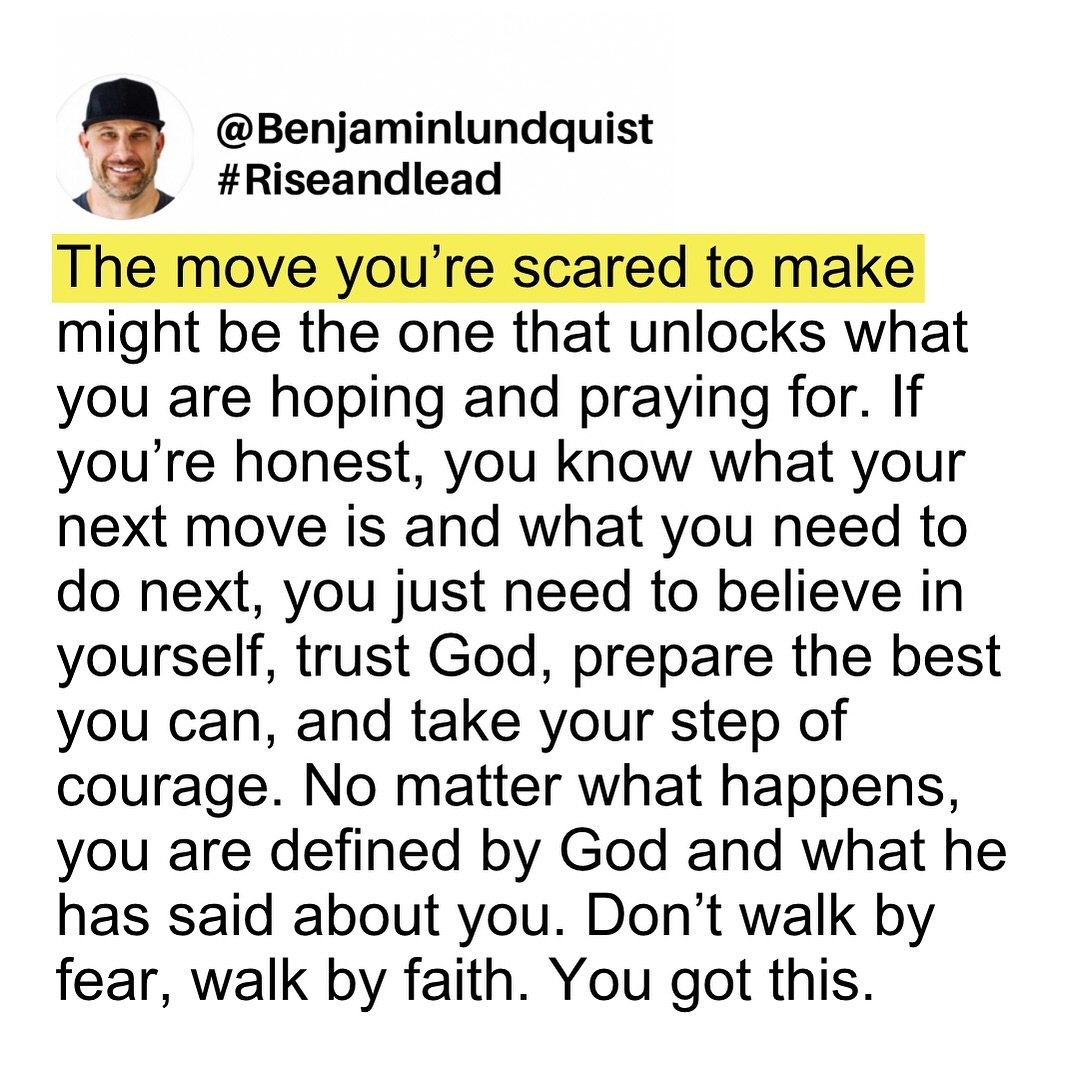 Type &ldquo;amen&rdquo; below. Walk by faith. 🙏🏽
-
@Benjaminlundquist #Riseandlead #faith #inspiration #motivation #words #wordstoliveby