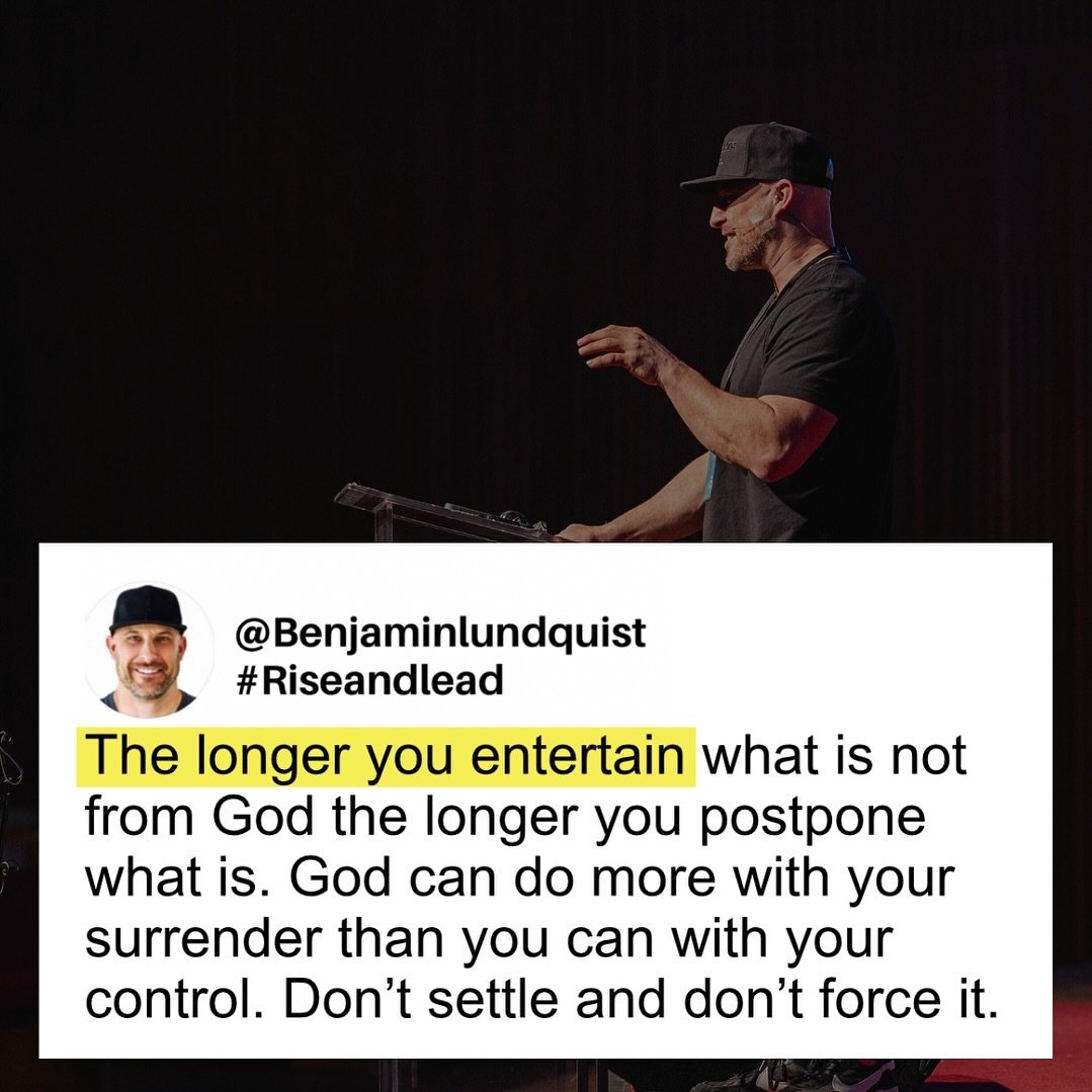 Type &ldquo;Amen&rdquo; below. God could do more with your surrender than you can with your control. 🙏🏽
-
@Benjaminlundquist #Riseandlead #faith #inspiration #motivation