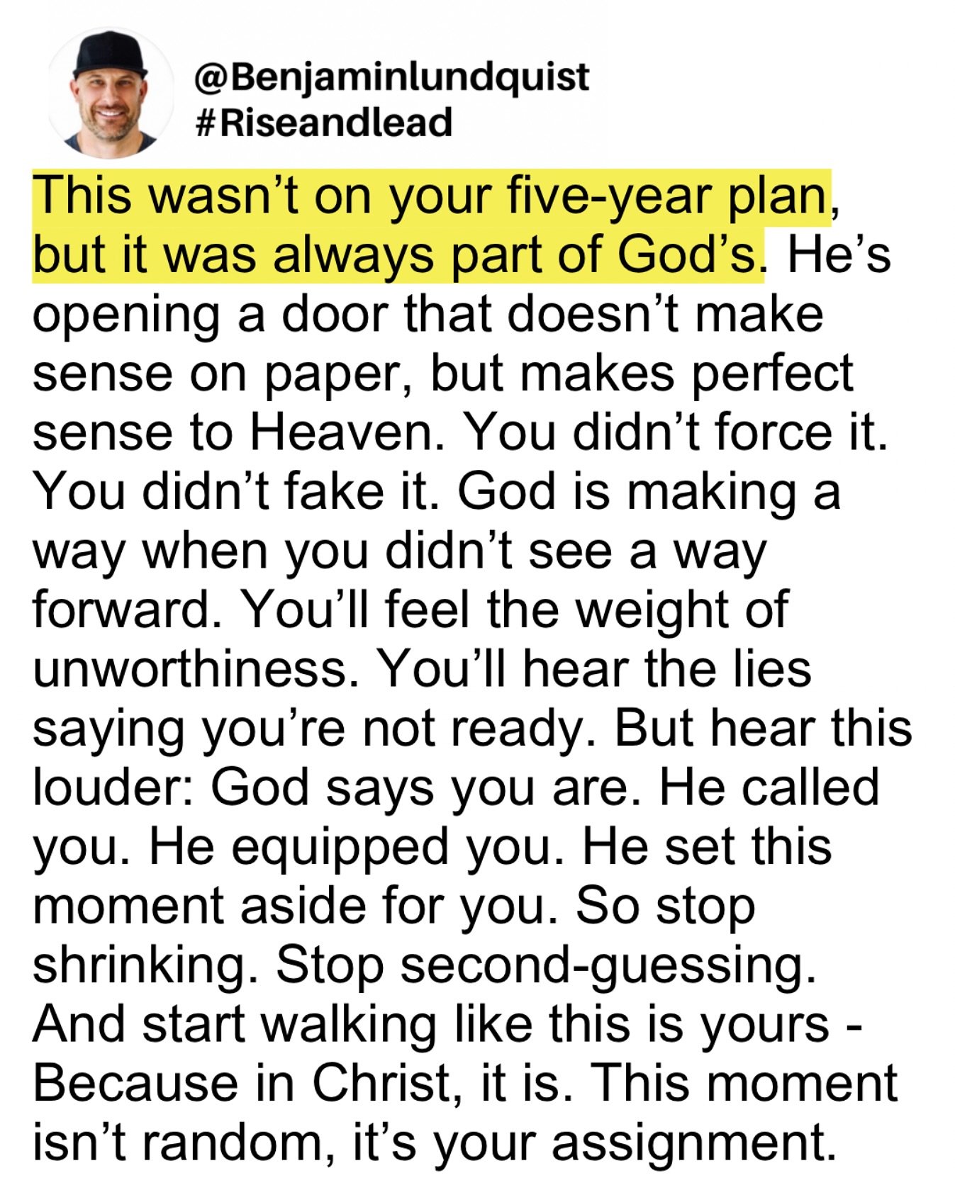Type &ldquo;amen&rdquo; below and share this to encourage someone else. He set this moment aside for you. So stop shrinking. Stop second-guessing. And start walking like this is yours - Because in Christ, it is. This moment isn&rsquo;t random, it&rsq