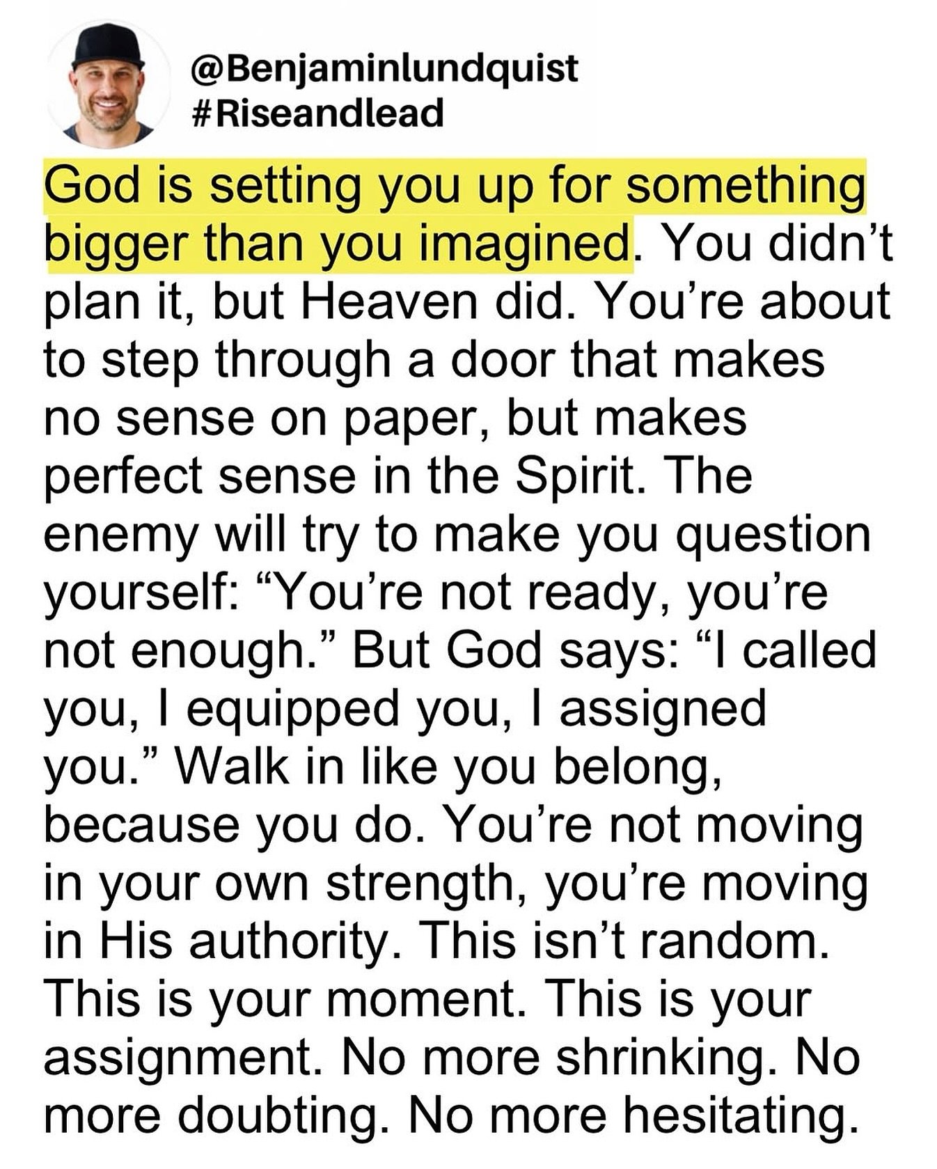 Type &ldquo;amen&rdquo; below and share this to encourage someone else. Walk in like you belong, because you do. You&rsquo;re not moving in your own strength, you&rsquo;re moving in His authority. This isn&rsquo;t random. This is your moment. This is