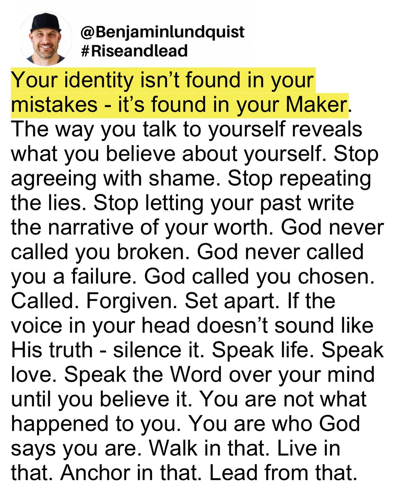 Type &ldquo;amen&rdquo; below and share this to encourage someone else. Speak life. Speak love. Speak the Word over your mind until you believe it. You are not what happened to you. You are who God says you are. Walk in that. Live in that. Anchor in 