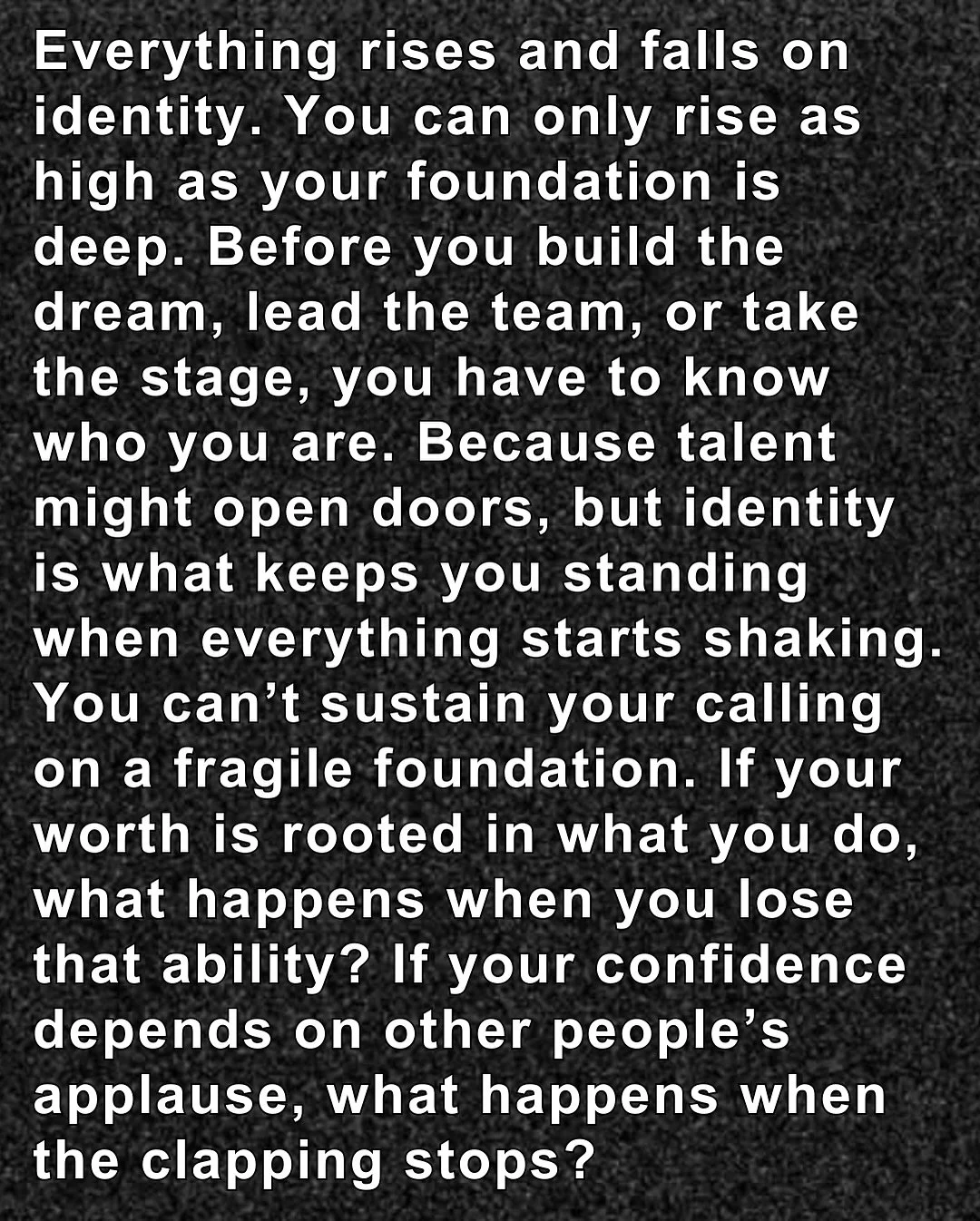 Type &ldquo;amen&rdquo; below and share this post to encourage someone else. Your foundation determines your future. You can&rsquo;t crush your assignment if you forget your identity. Keep going back to who God says you are - not what the world says,