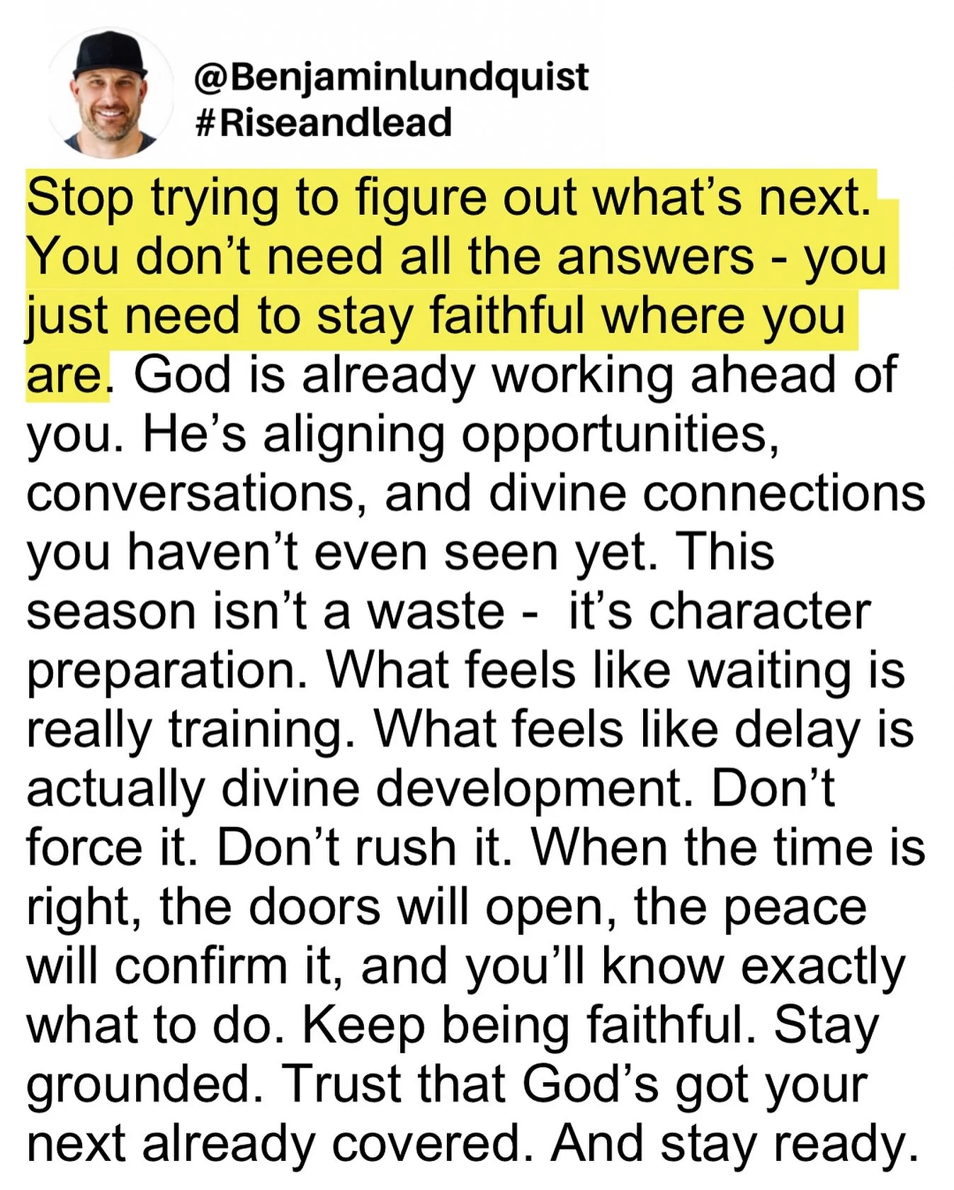 Type &ldquo;amen&rdquo; below and share this post to encourage someone else. Stop stressing about what&rsquo;s next - God&rsquo;s already there. You don&rsquo;t have to see the full map when the One who made the road is leading you. Your job isn&rsqu