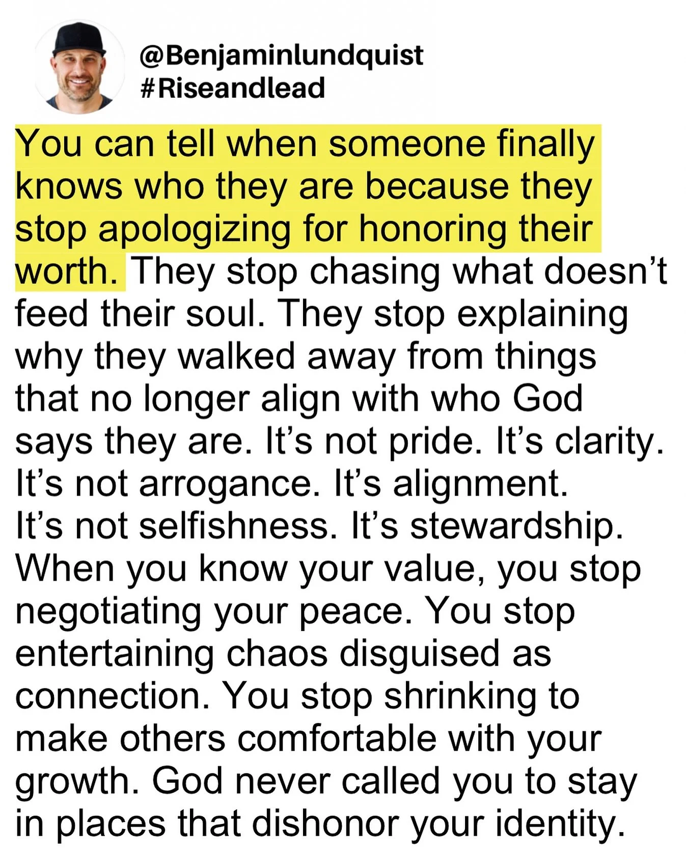 Type &ldquo;amen&rdquo; below and share to encourage someone else. When you really start seeing yourself the way God sees you, your boundaries will start reflecting heaven&rsquo;s perspective of your worth. Jesus withdrew often - not because He didn&