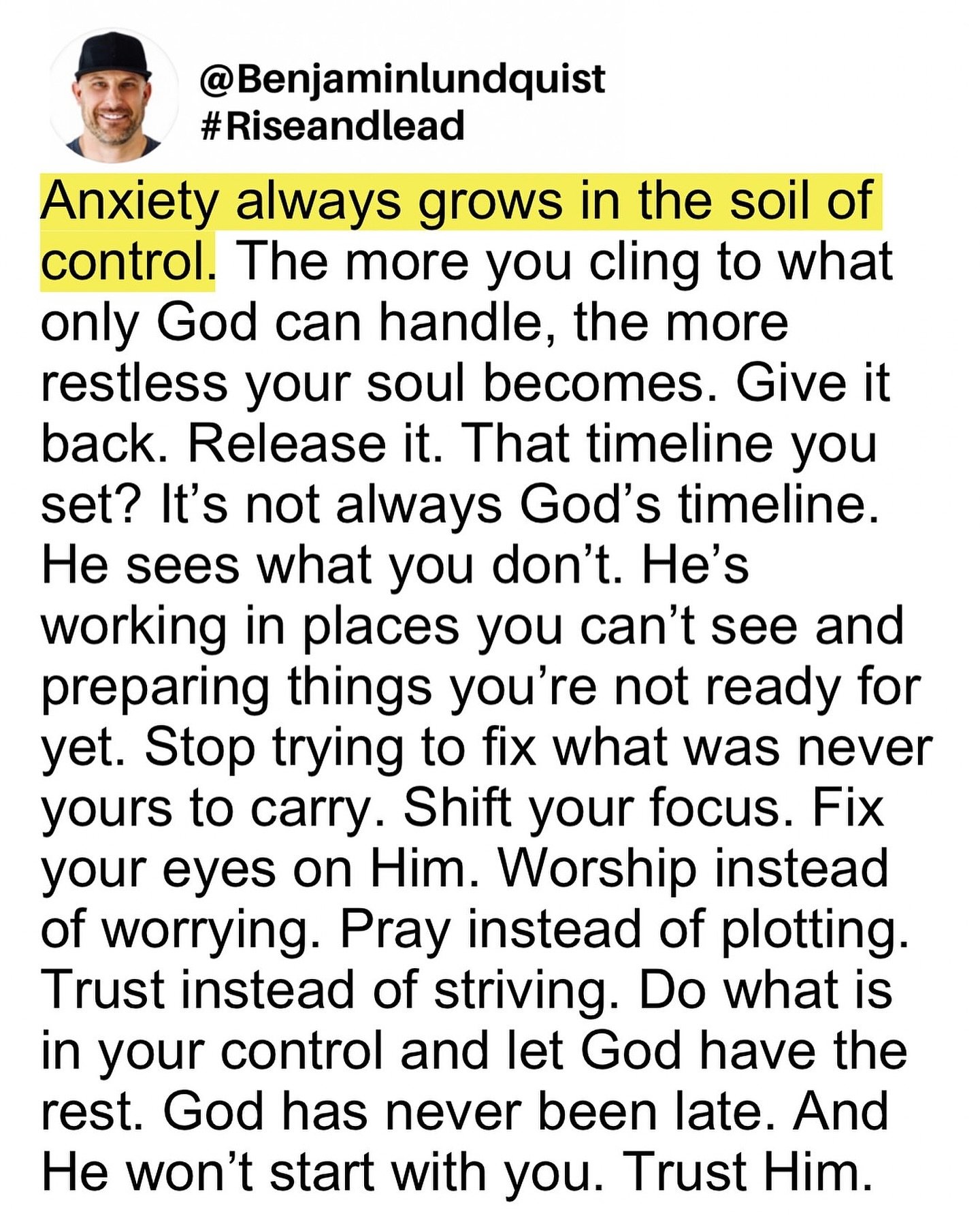 Type &ldquo;amen&rdquo; below and share this to encourage someone else. Stop trying to fix what was never yours to carry. Shift your focus. Fix your eyes on Him. Worship instead of worrying. Pray instead of plotting. Trust instead of striving. Do wha