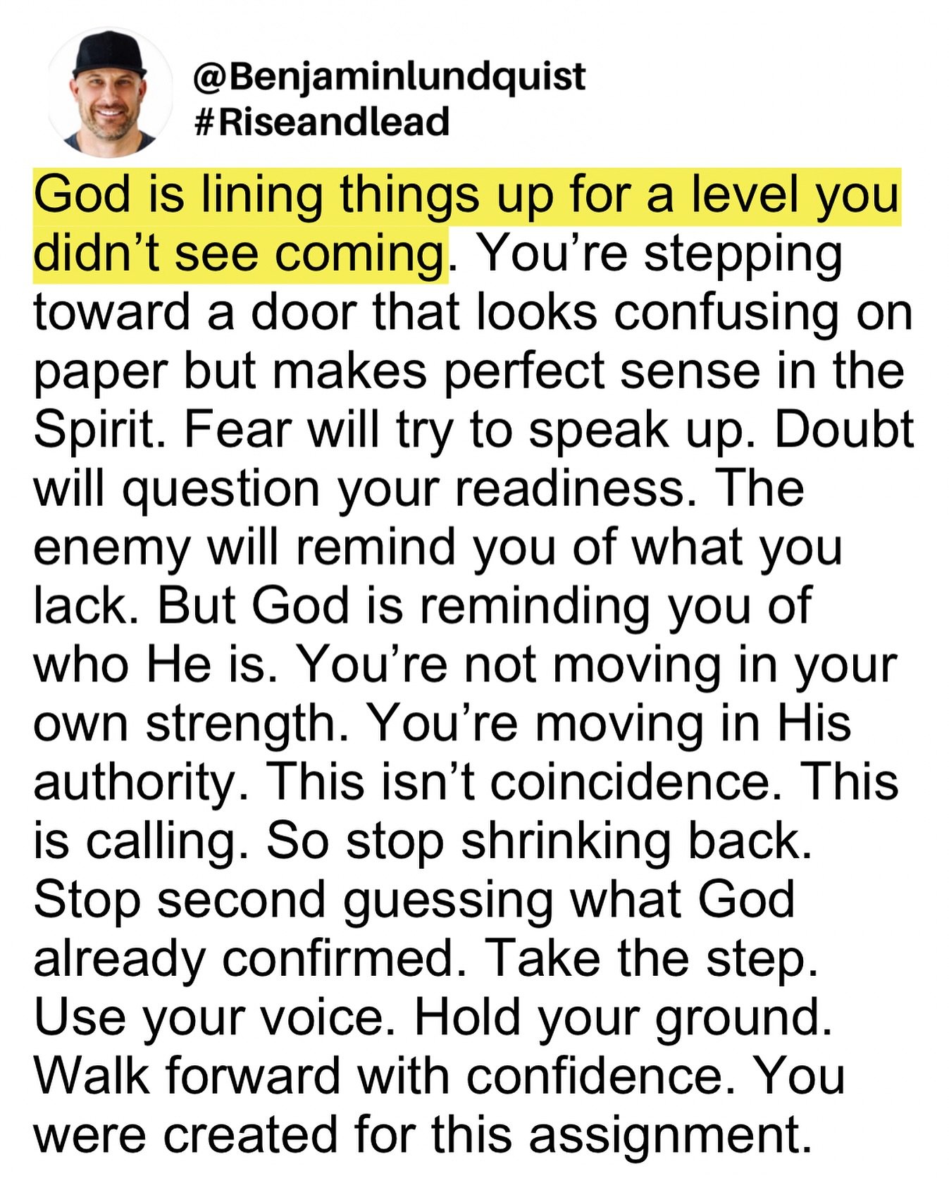 Type &ldquo;amen&rdquo; below and share to encourage someone else. There are moments when God calls you into rooms you didn&rsquo;t feel prepared for and assignments you didn&rsquo;t see coming and it&rsquo;s easy to think you missed something or you