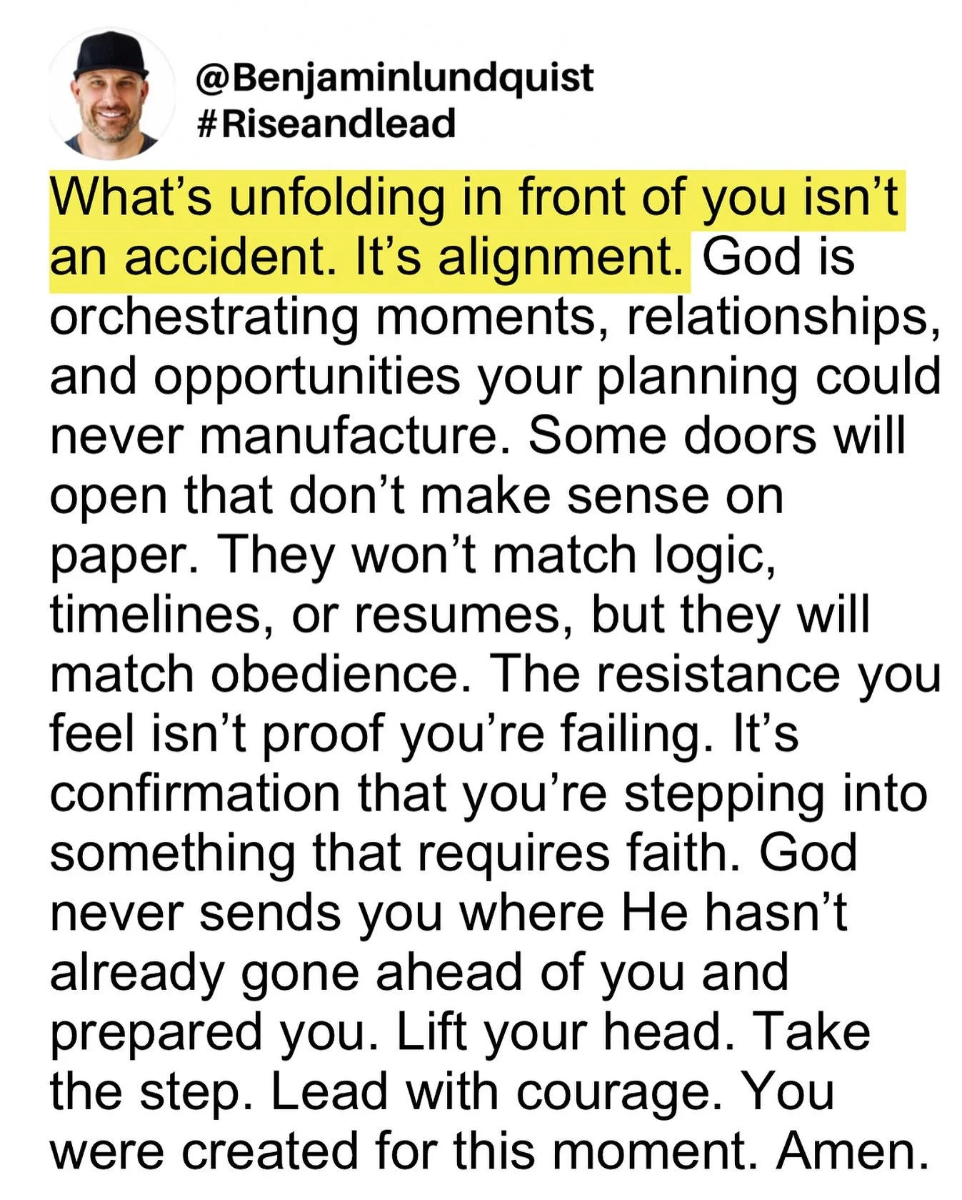 Type &ldquo;amen&rdquo; below and share this post to encourage someone else. This isn&rsquo;t coincidence. It&rsquo;s alignment. What&rsquo;s opening in front of you isn&rsquo;t random or accidental. God is arranging moments, connections, and opportu