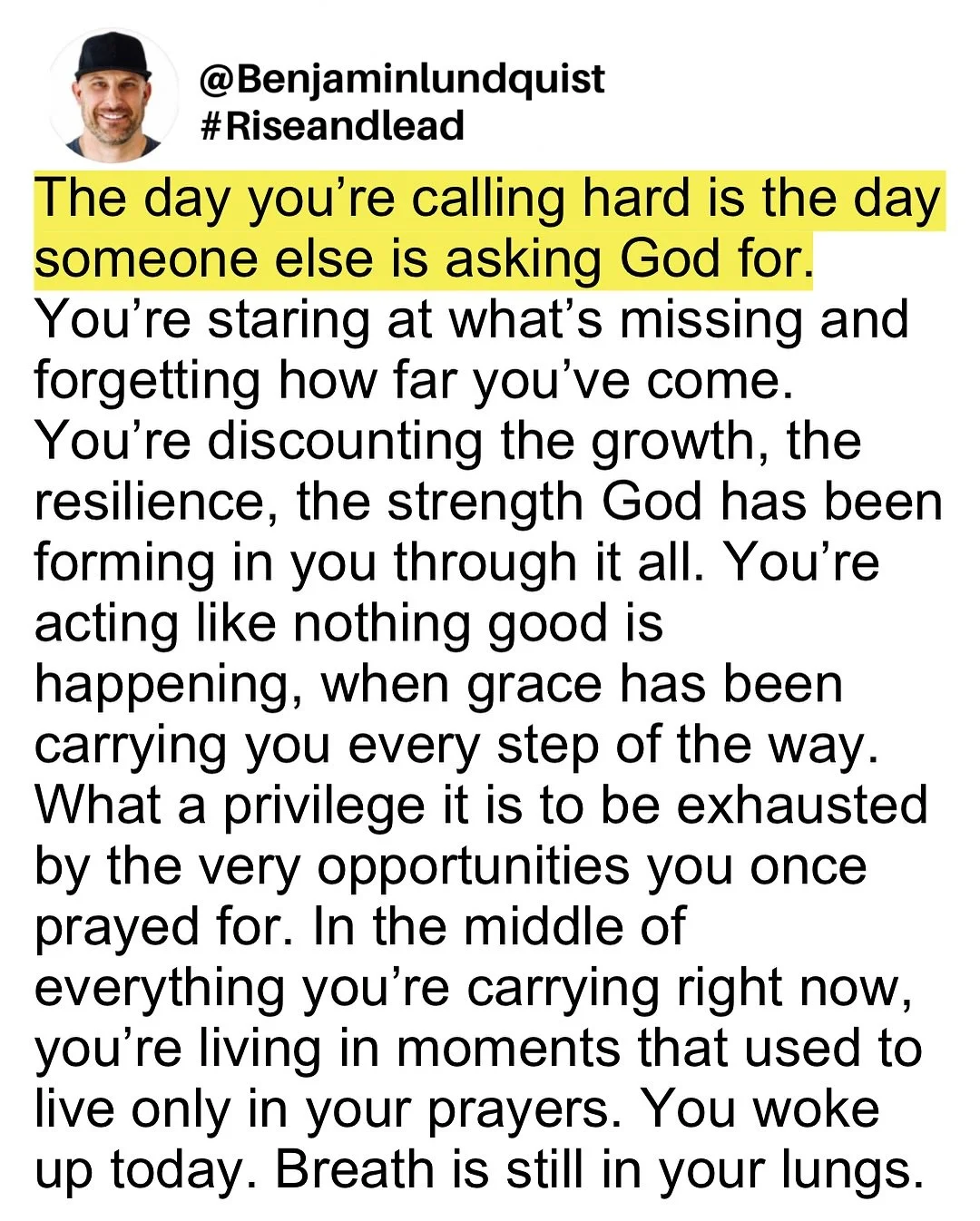 Type &ldquo;amen&rdquo; below and share this to encourage someone else. Before you scroll past this, pause for a second. The season you&rsquo;re tired of is the season you once prayed for, and the pressure, responsibility, late nights, and stretching