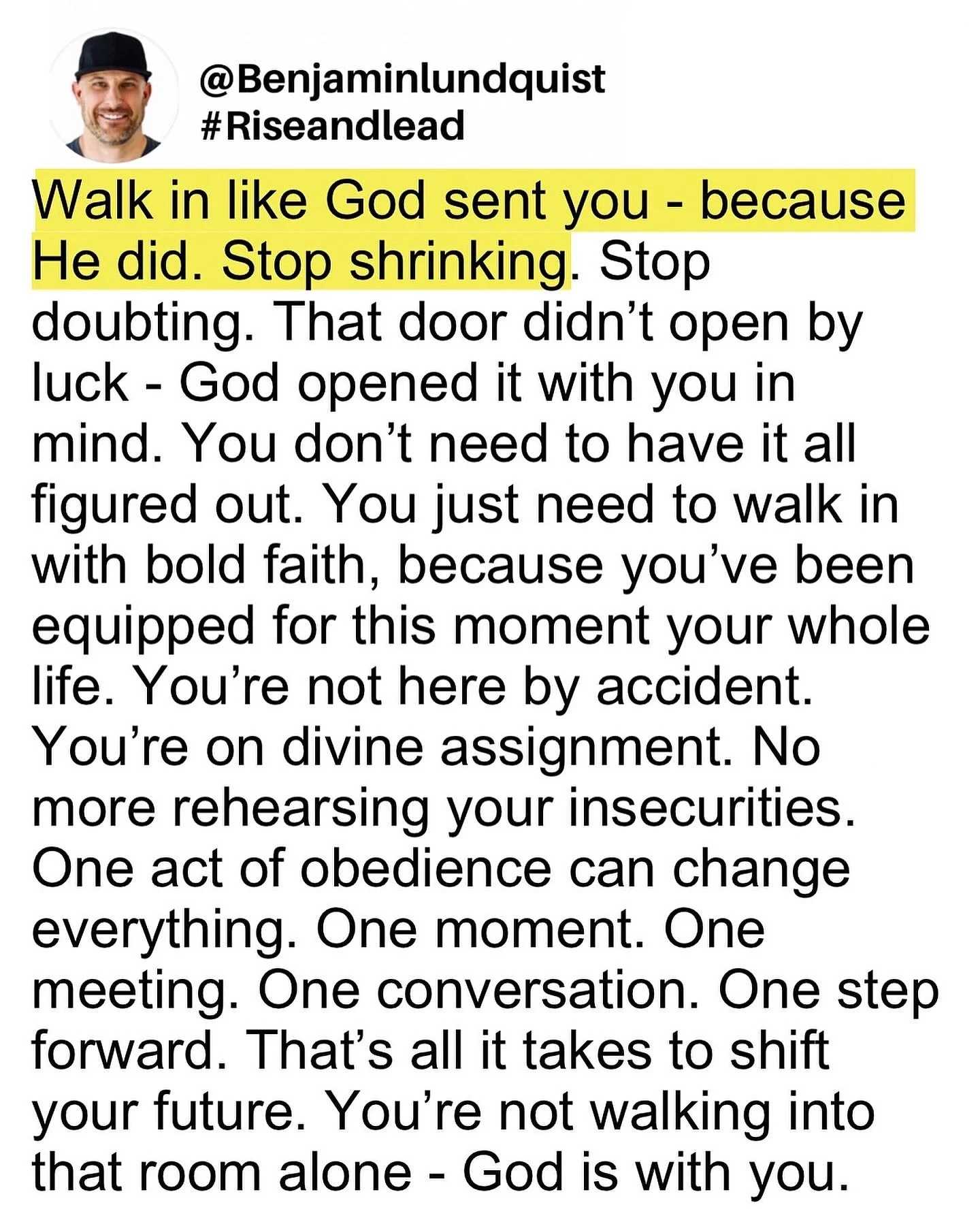 Type &ldquo;amen&rdquo; below and share this post to encourage someone else. You&rsquo;re on divine assignment. You&rsquo;ve been chosen for this moment - not by accident, but by design. No more rehearsing your insecurities, no more replaying old dou