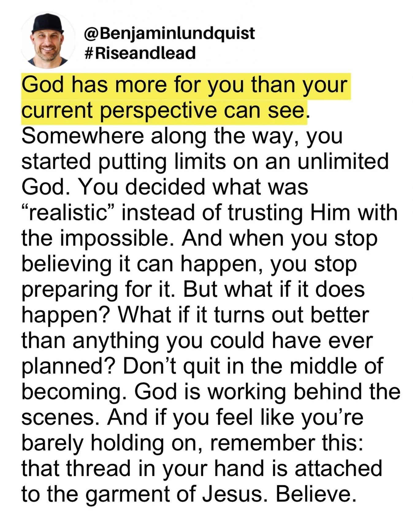 Type &ldquo;amen&rdquo; below and share this to encourage someone else. Hold on. Keep preparing. God is still working, even when you can&rsquo;t see it. Your breakthrough is closer than you think. Touch the hem. Trust the process. He&rsquo;s able to 