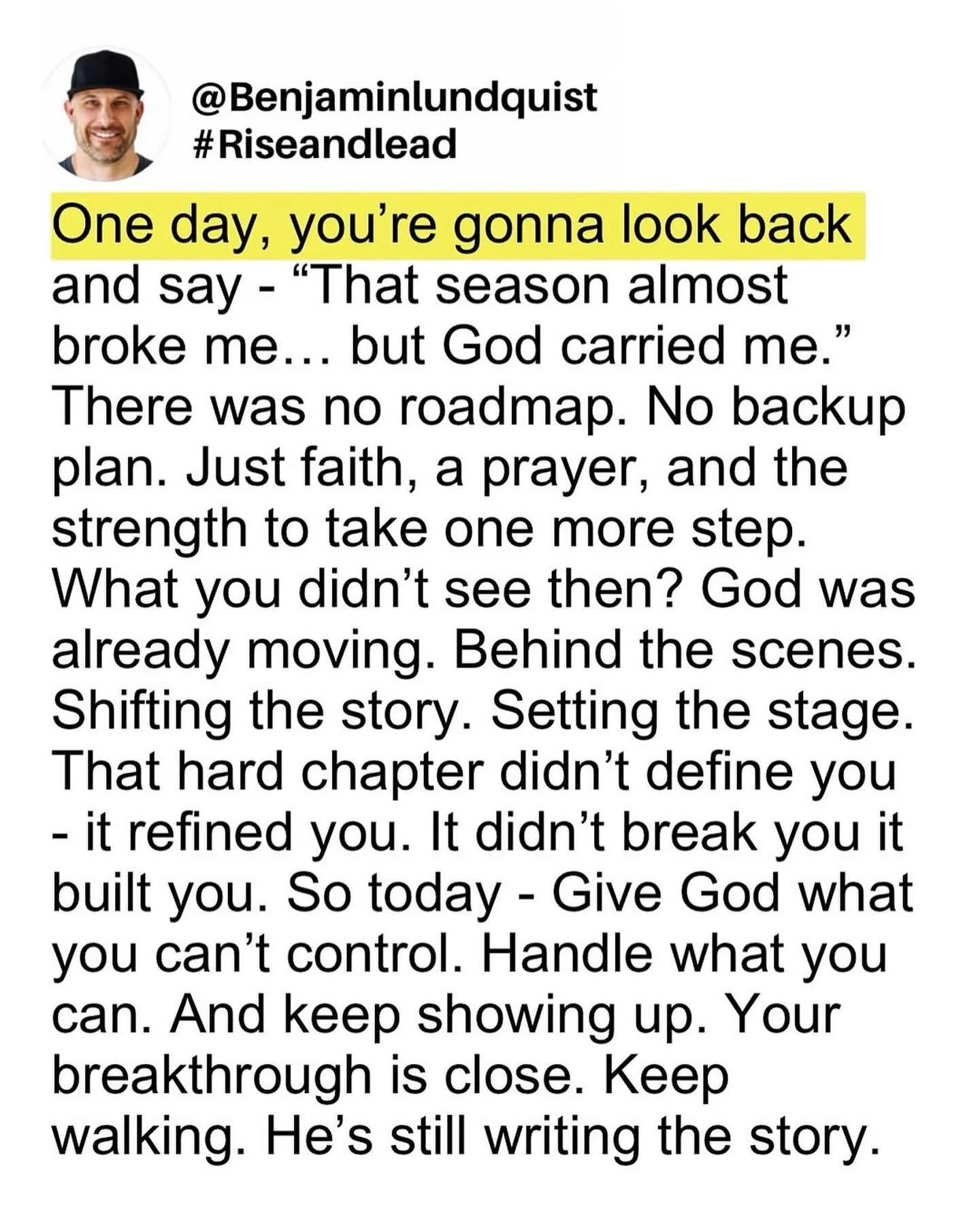 Type &ldquo;amen&rdquo; below and share this to encourage someone else. So today - Give God what you can&rsquo;t control. Handle what you can. And keep showing up. Your breakthrough is close. Keep walking. He&rsquo;s still writing the story. 🙏🏽 
-
