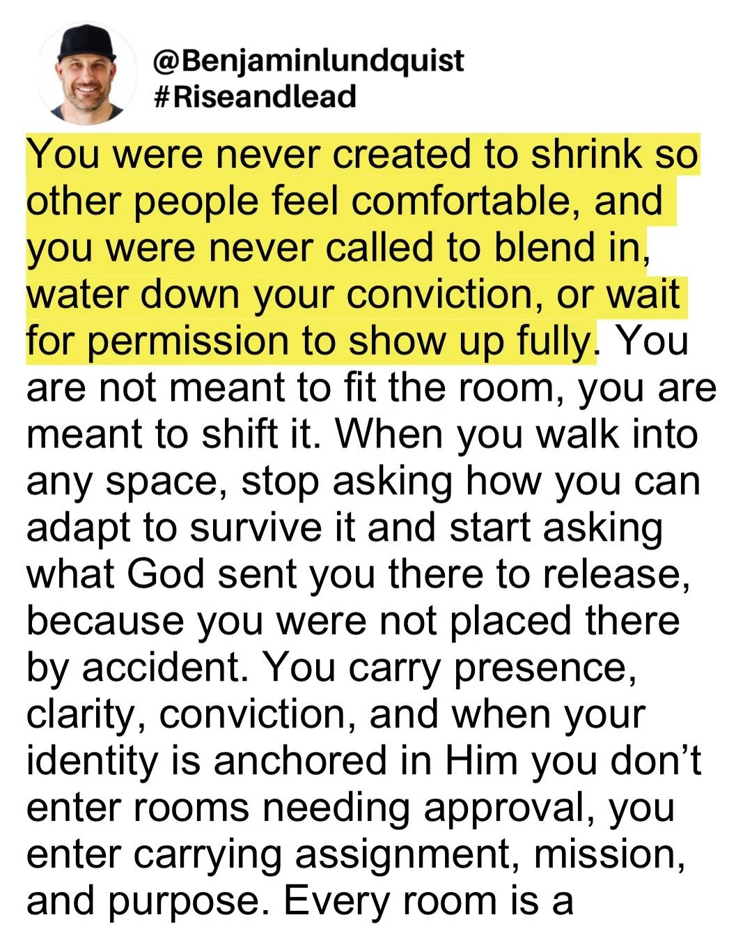 Type &ldquo;amen&rdquo; below and share this post to encourage someone else. You weren&rsquo;t invited by accident, you were positioned on purpose. Stop shrinking, stop blending, stop apologizing for the weight of what you carry. If God opened the do