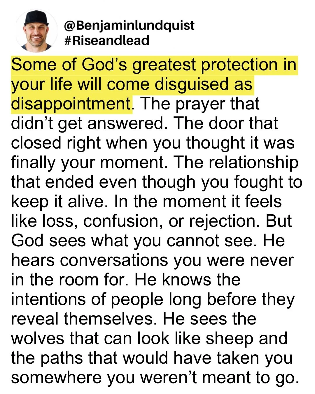 Type &ldquo;amen&rdquo; below and share this post to encourage someone else. Sometimes the unanswered prayer is the greatest blessing of all. Trust God enough to believe that what He removes is just as important as what He provides. 🙏
-
@Benjaminlun