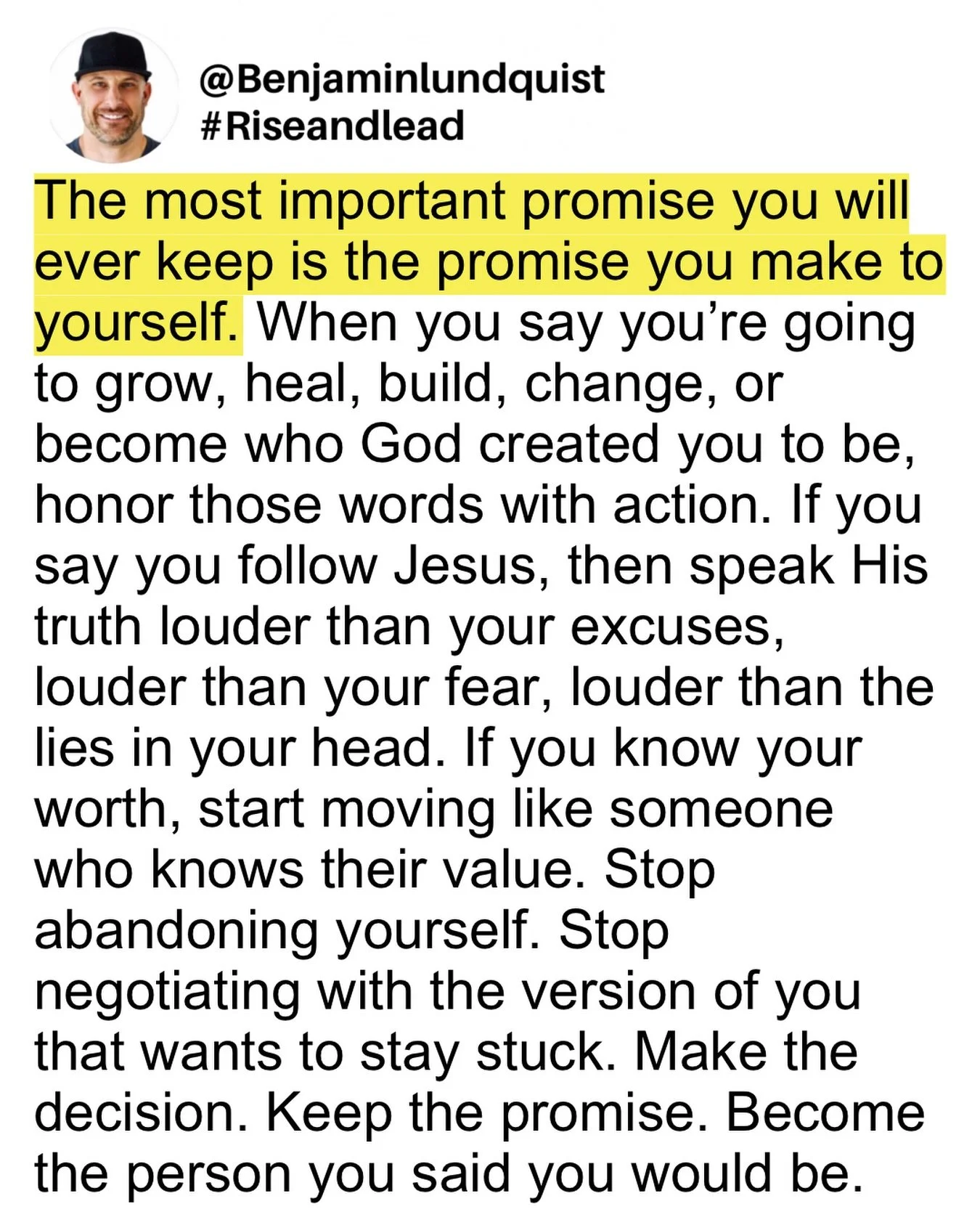 Type &ldquo;amen&rdquo; below and share this to encourage someone else. You do not build confidence by waiting. You build confidence by keeping promises to yourself. Every time you follow through, you send yourself a message: I can trust me. Every ti