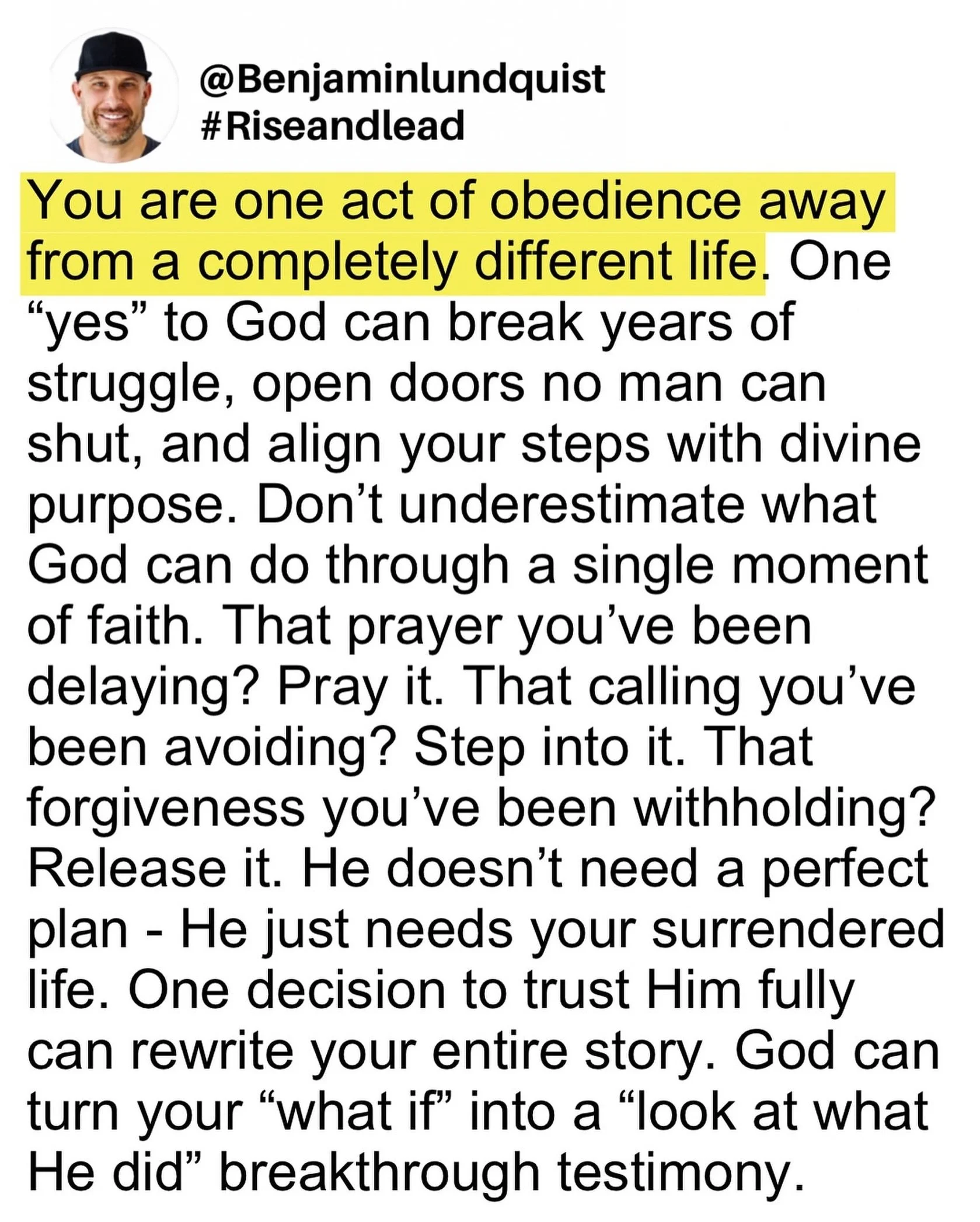 Type &ldquo;amen&rdquo; below and share this post to encourage someone else. Don&rsquo;t underestimate what God can do through a single moment of faith. That prayer you&rsquo;ve been delaying? Pray it. That calling you&rsquo;ve been avoiding? Step in