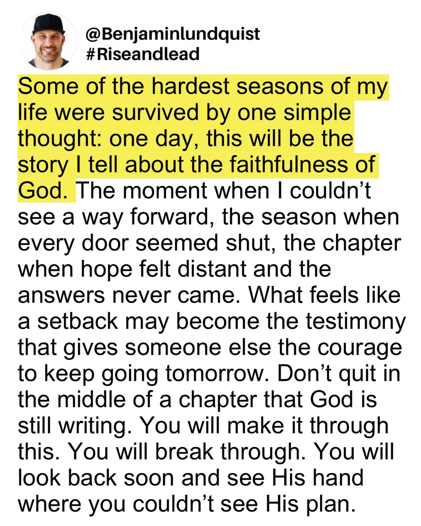 Type &ldquo;amen&rdquo; below and share this to encourage someone else. Your current struggle may be preparing your future testimony. Keep showing up. Keep trusting. Keep taking the next step. God is often doing His deepest work when you can see the 