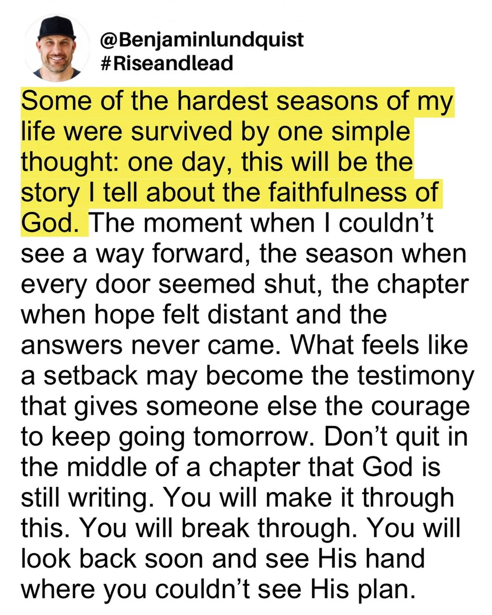 Type &ldquo;amen&rdquo; below and share this to encourage someone else. Your current struggle may be preparing your future testimony. Keep showing up. Keep trusting. Keep taking the next step. God is often doing His deepest work when you can see the 