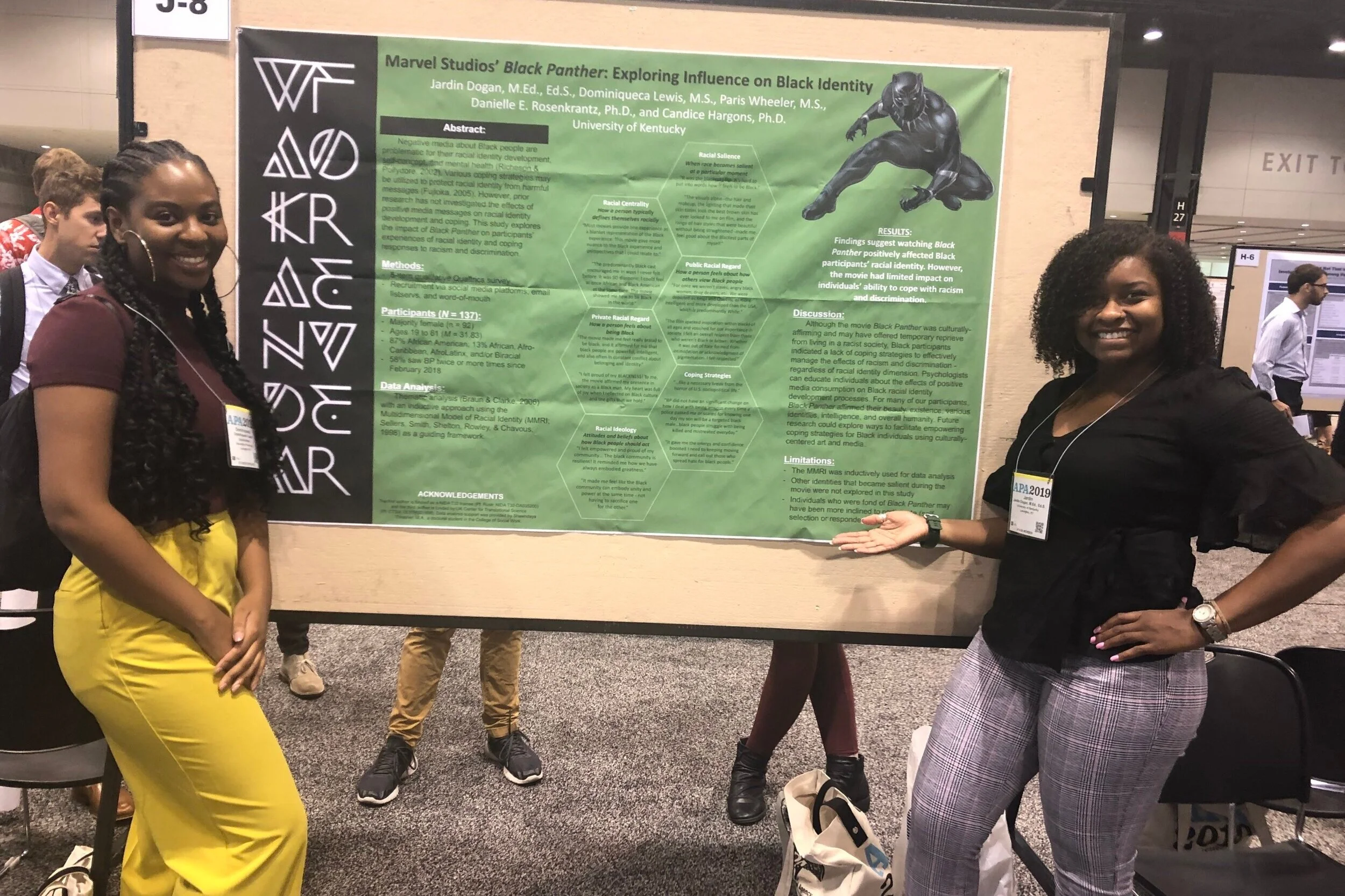 Presenting a poster about Black Panther at the 2019 American Psychological Association (APA)