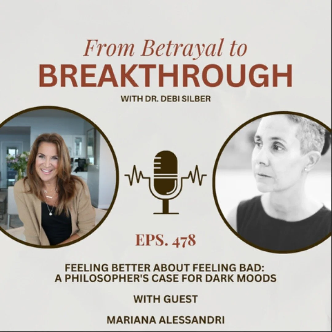 As a philosopher, I sometimes get scared talking to psychologists, but @debisilber was kind and gracious on the From Betrayal to Breakthrough podcast. We talked about why the pressure to "choose happy" can actually be harmful, what ancient 
