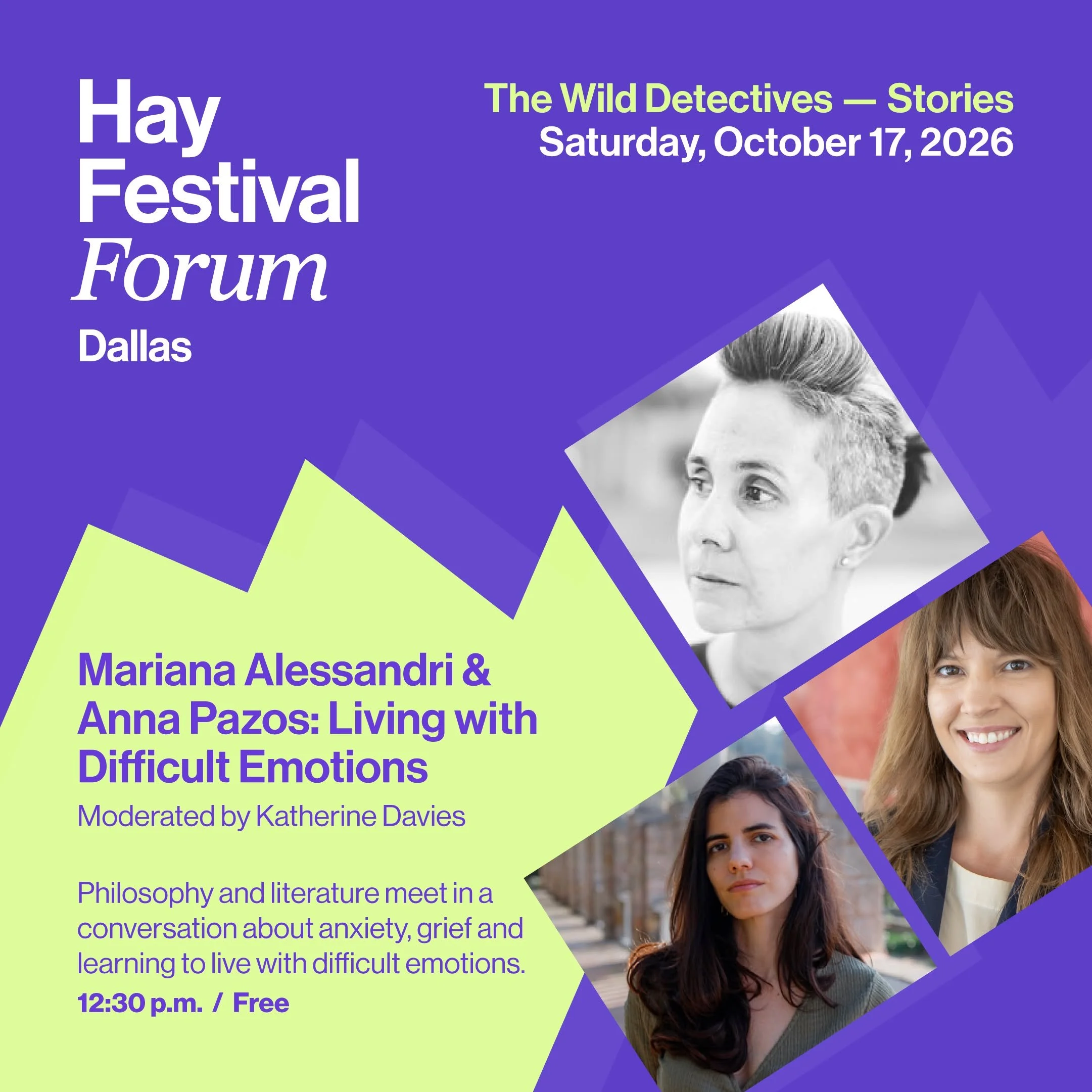 If you are in Dallas, come say hi! Vamos a hablar del light and dark, sadness, empathy, and how sharing pain can tie souls together. Me animo tambien porque vamos a hablar con @anna.pazos. Thank you @_katedavies_ por platicar con nosotras! 

@hayfest